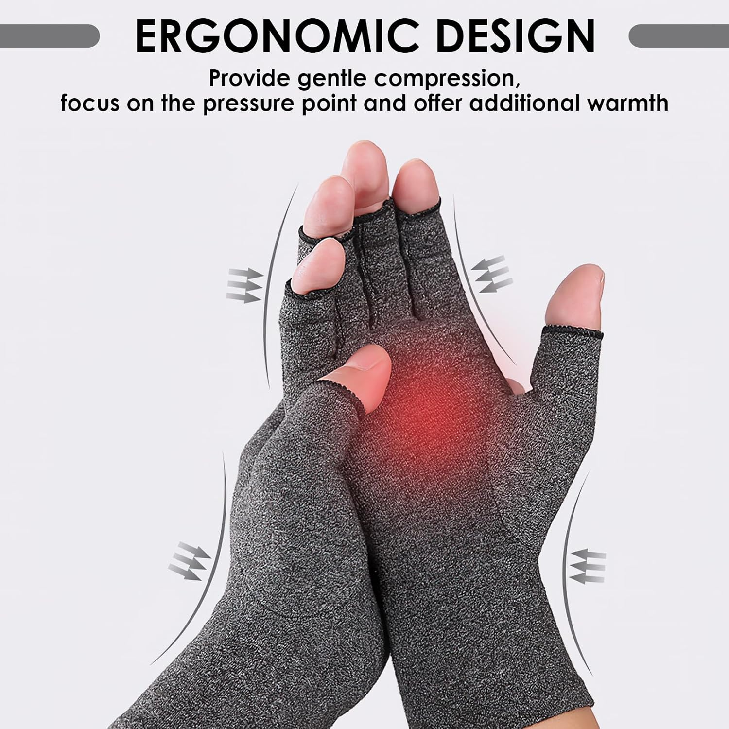 Bushhaven Arthritis Gloves for Women & Men - Fingerless Arthritic Hand Gloves for Carpal Tunnel, Tendonitis & Rheumatoid Relief - Breathable Compression for Typing, Work & Daily Support (Black)