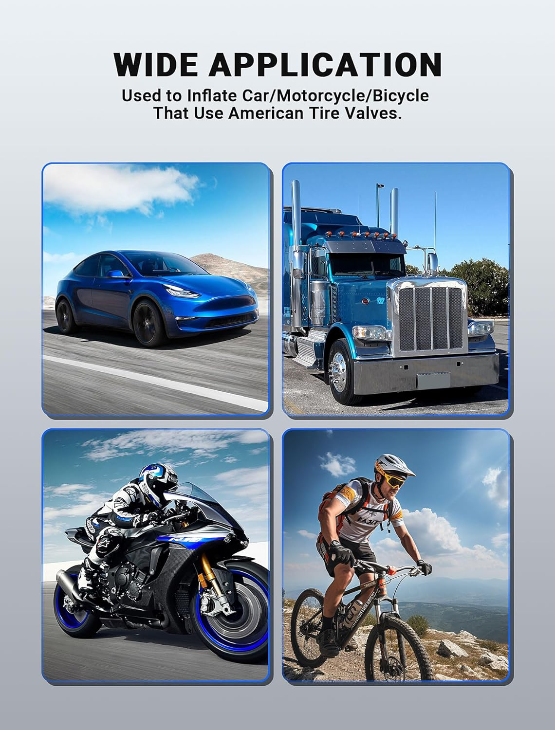 LUMITECO 12'' Tire Inflator Extension Hose, Tyre Pump Clip-On Air Chuck Adapter for Quick-Inflation Lock, High-Pressure Tube Quick Connect for Car Motorcycle Bicycle Maintenance Accessories image number 5