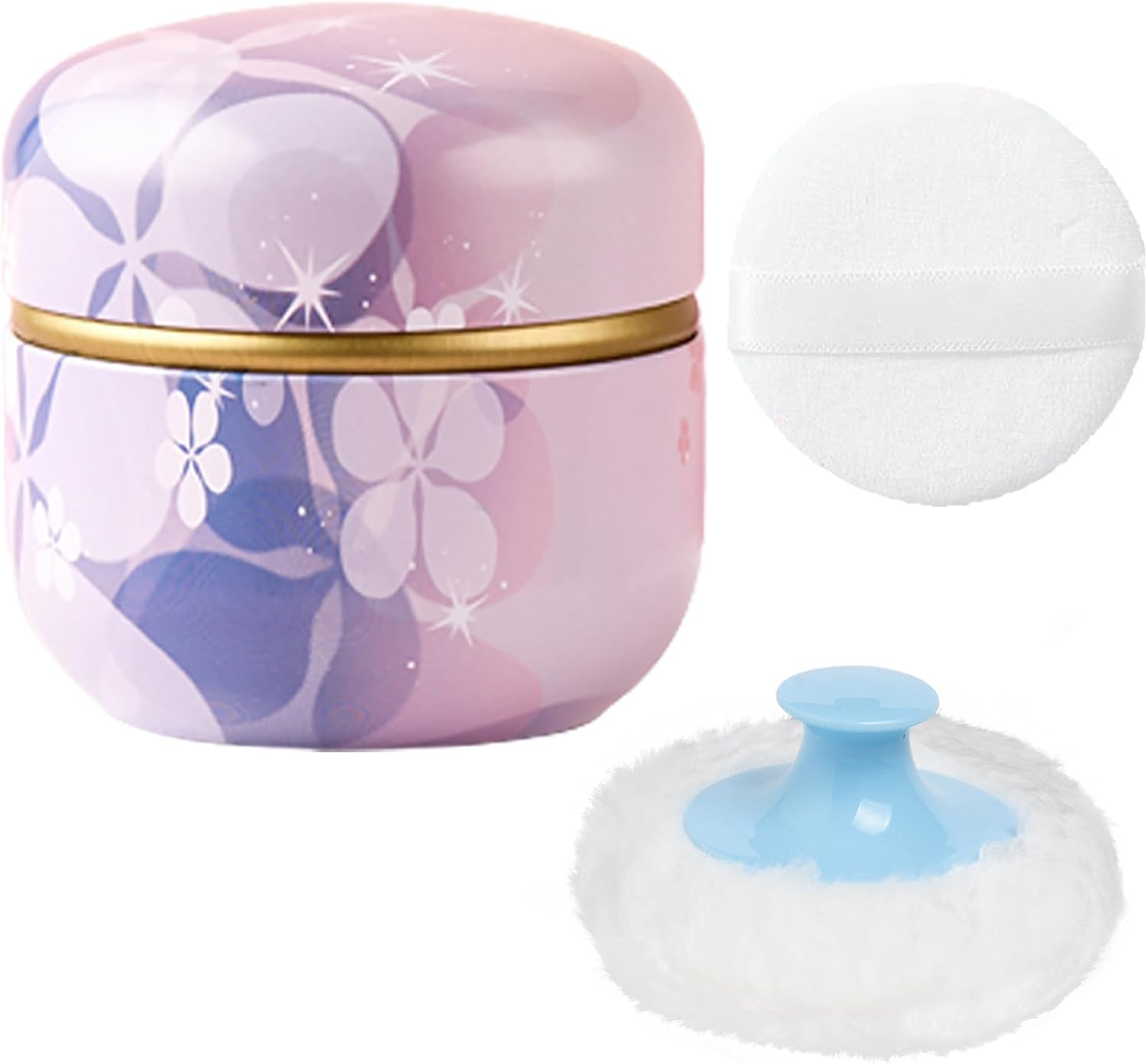 WEMEGA Body Powder Case with Powder Puff and Tea Box for Baby and Women - Travel Size (Abstract Totem) image number 4