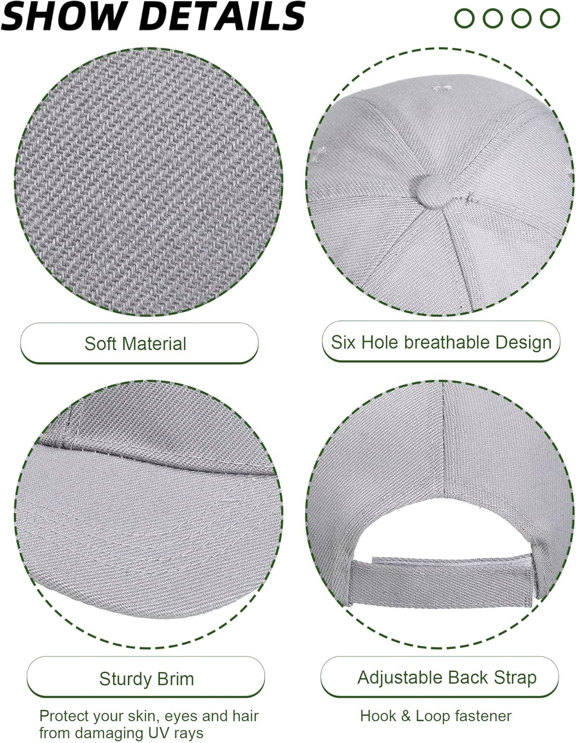 24 Pieces Blank Baseball Cap Adjustable Back Strap Plain Blank Camouflage Hat Unisex Baseball Cap for Trucker Men Women - Colorful image number 3