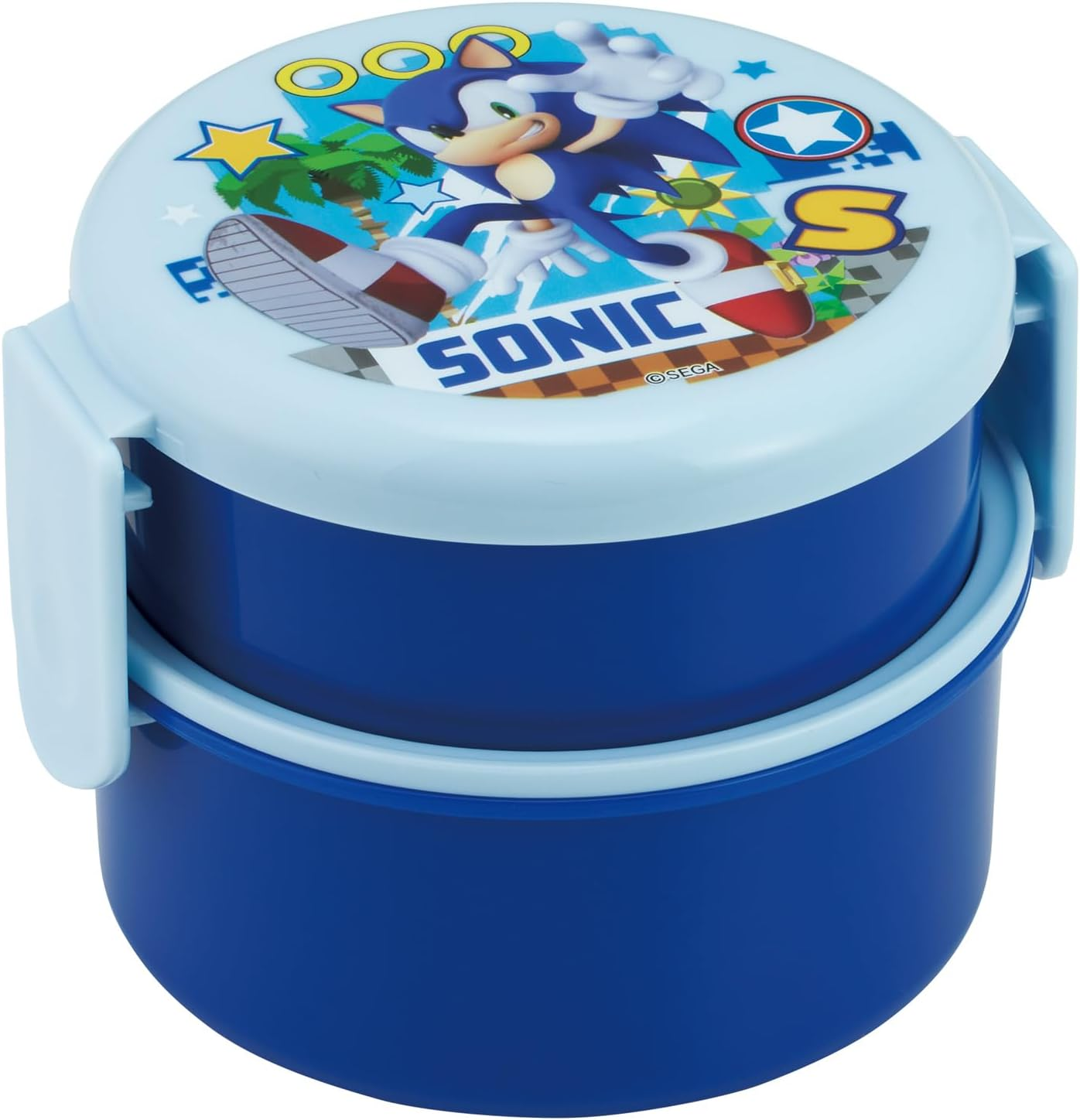 Skater ONWR1AG-A Lunch Box, 16.9 Fl Oz (500 Ml), 2-Tier, Round, Rice Ball Case, Antibacterial, Made in Japan