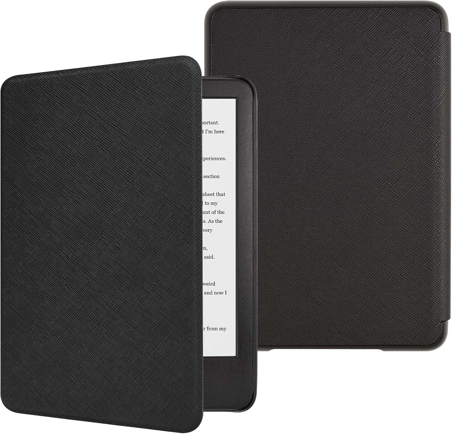 Dmluna Case for All-New Kindle 6" (11Th Generation, 2024/2022 Release, Model C2V2L3), Ultra Thin and Lightweight Protective Premium PU Leather Cover with Auto Sleep Wake Function, Black