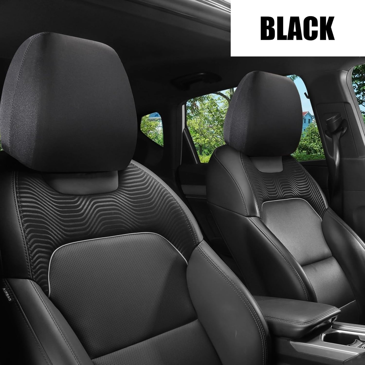 Sinytuto 4 PCS Car Headrest Protectors Replacements, Soft Foldable Breathable Durable Vehicle Seat Pillow Covers, Universal Fully Surrounded Automotive Pillow Accessories for Truck SUV Car (Black) image number 5