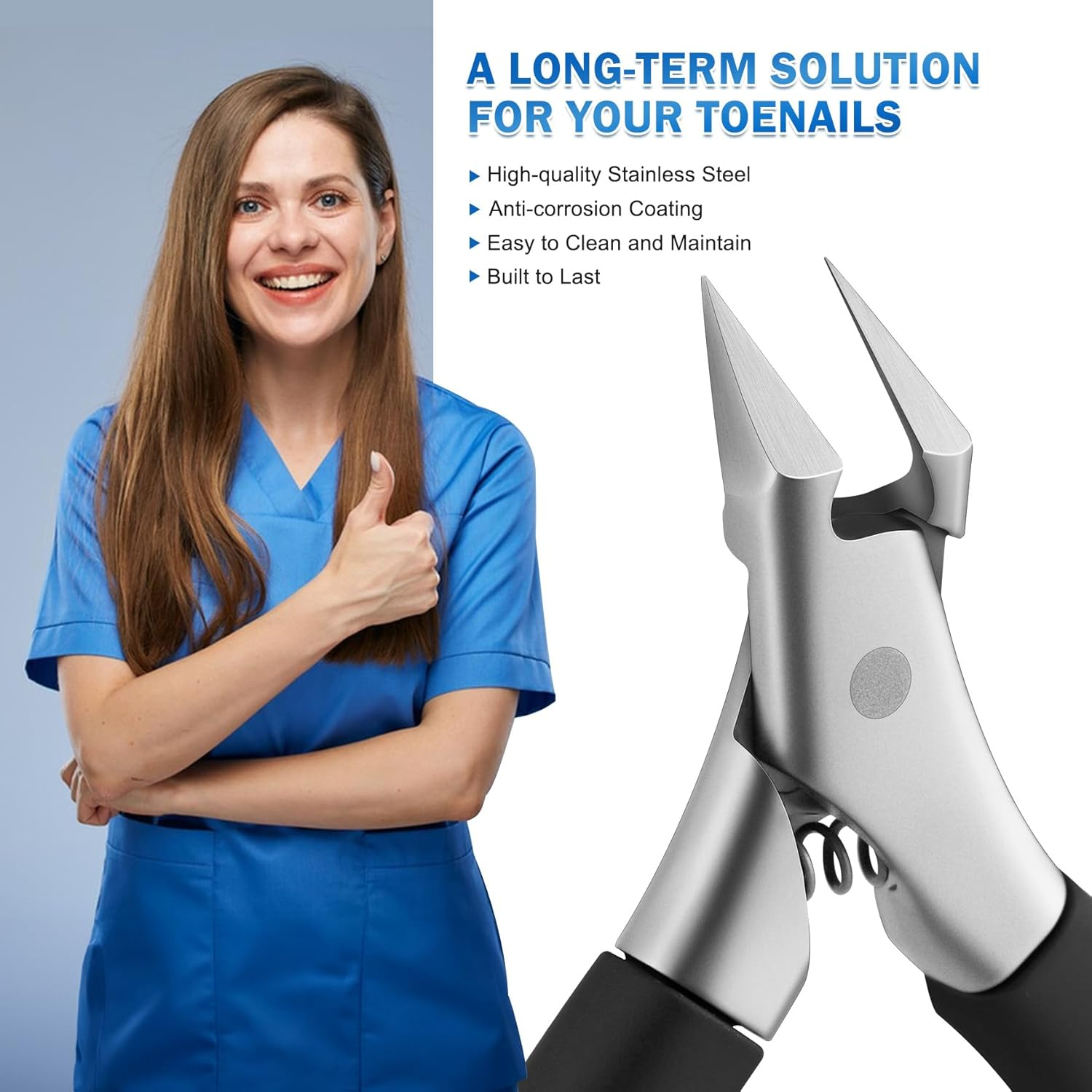 BEZOX Toenail Clippers for Ingrown Toenail Prevention, Straight Blade Podiatrist Nail Clippers for Thick Nails, Ergonomic Finger Nail Clippers for Adults, Seniors, Men and Women - Black - Red image number 3