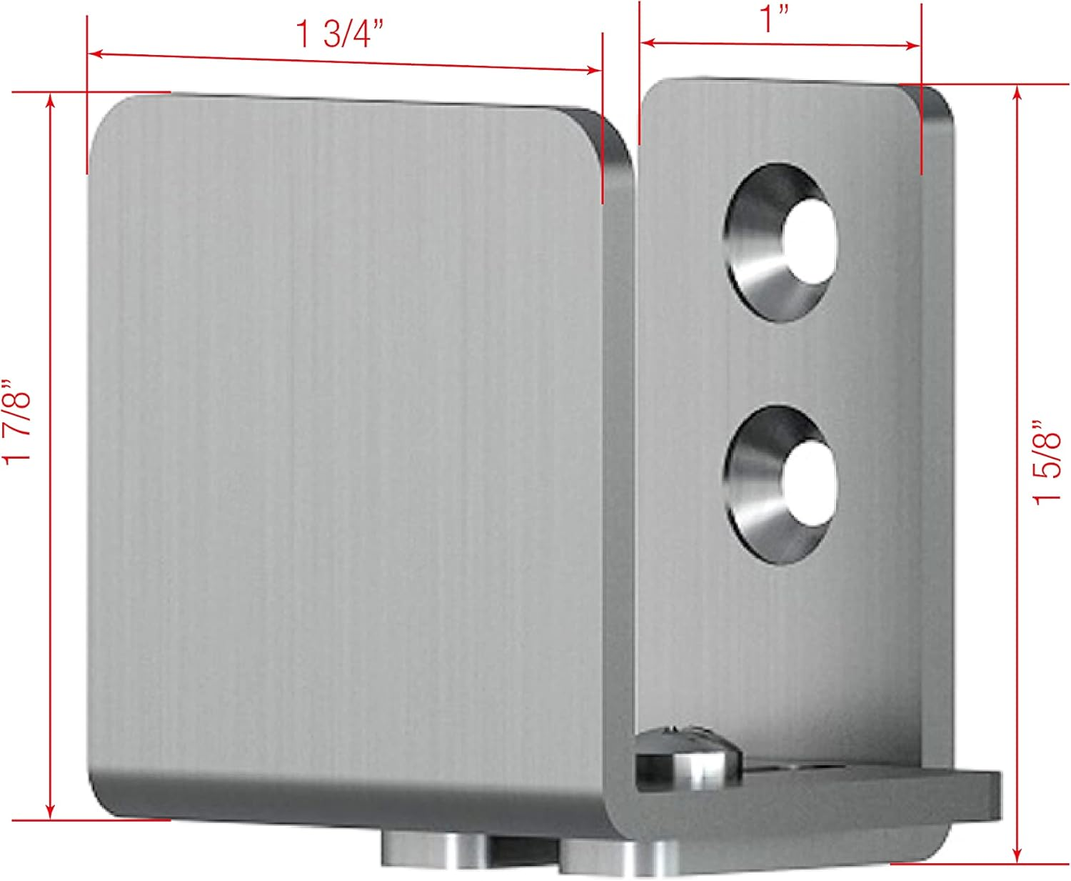 Stainless Steel Floor Guide Wall Mount Sliding Barn Door Hardware up to 1-3/4"W 1-7/8"H Set of 2 image number 7