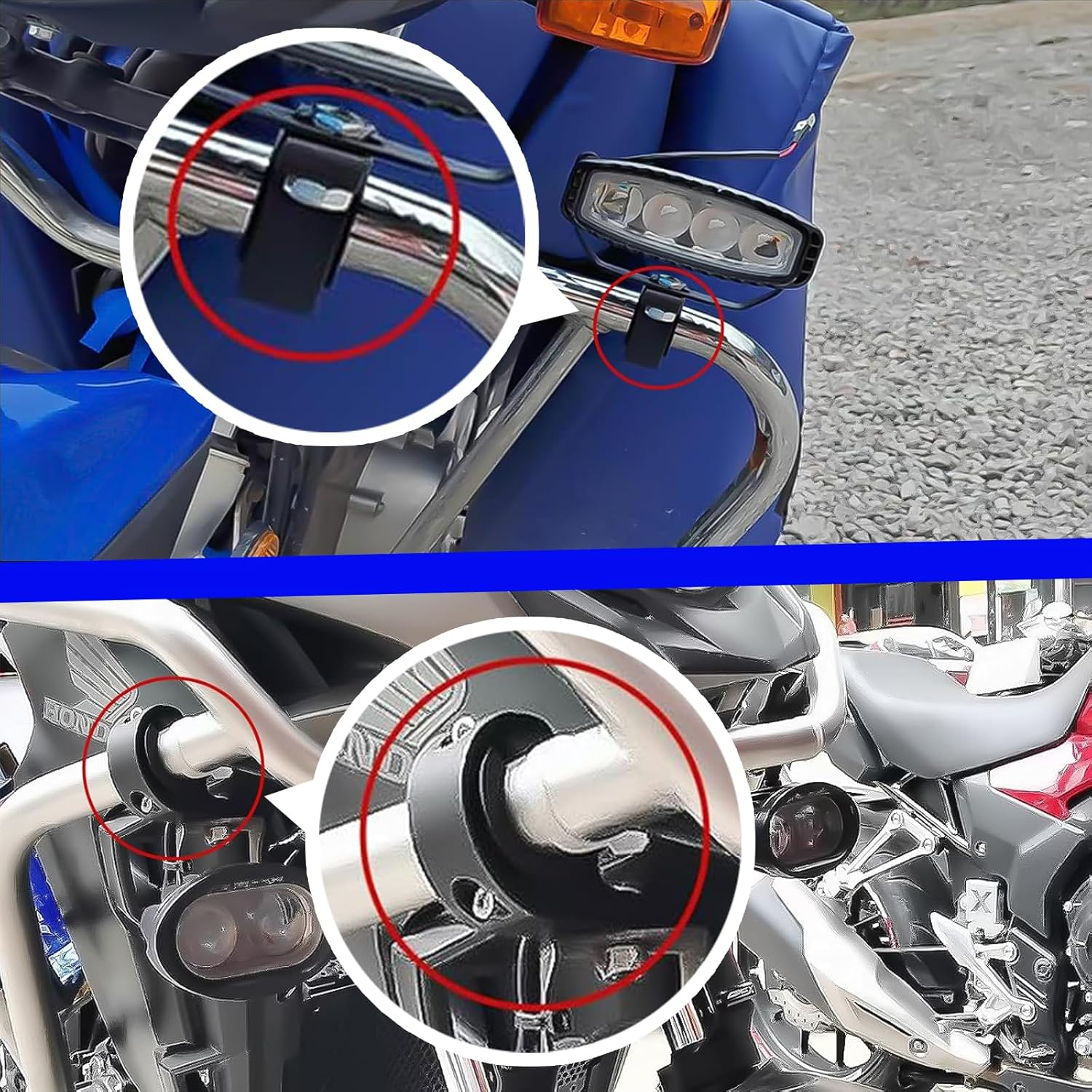 MAEZOE 4Pcs Motorcycle Light Bar Mounting Brackets Heavy Duty Tube Clamps for ATV Trucks Cars Roof Rack Universal Fit Durable Easy to Install for Riders and DIY Enthusiasts image number 5