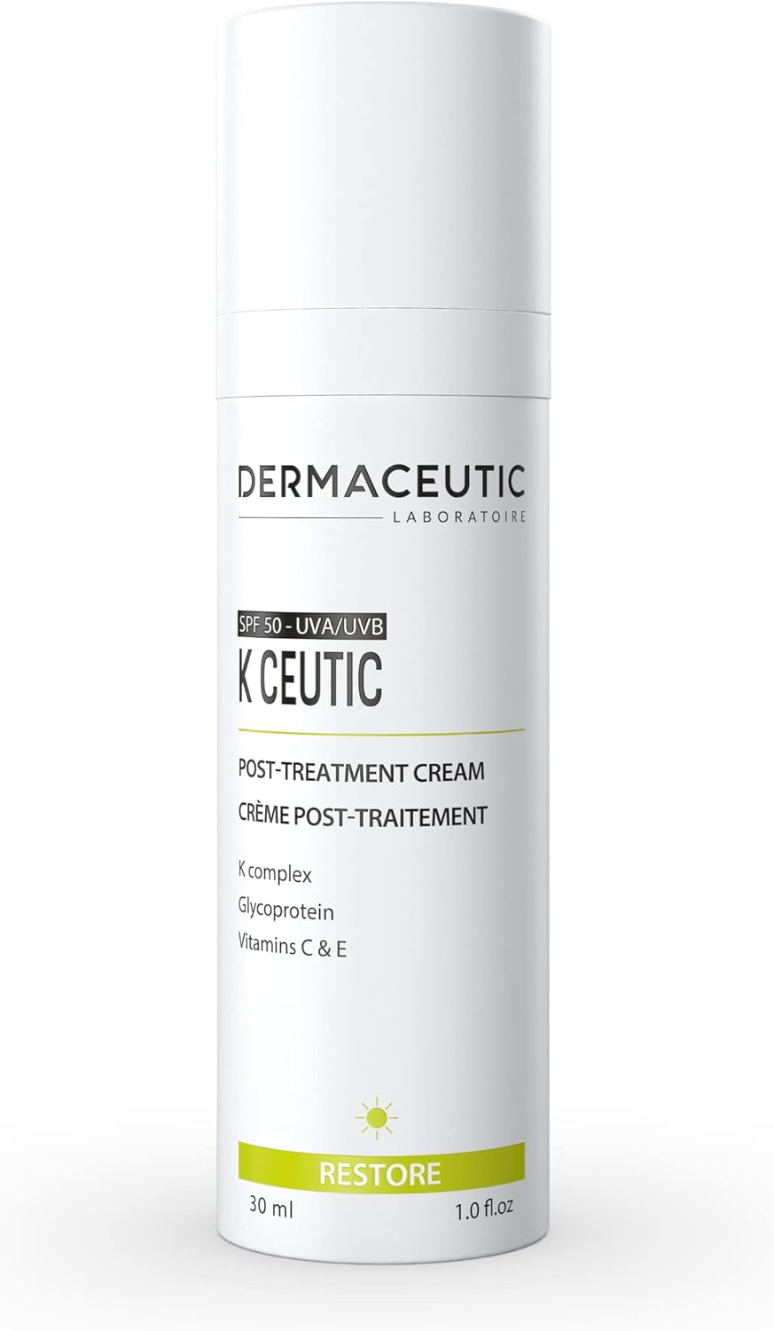 K Ceutic Soothing & Repairing Face Cream Concentrated Care Post Treatment K Complex Vitamins C & E for Damaged Skin UV Protection SPF 50 Hypoallergenic 30 Ml Dermaceutic image number 2