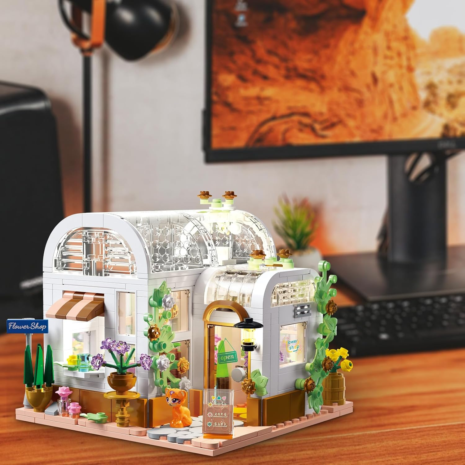 Girl Toys Flower House Building Block Set, Creative Building Playset with LED Light, Exquisite Creative Friends Architecture Model Sets, Toys for Girls Christmas Birthday Toys for Girls 6-12 (561 PCS)