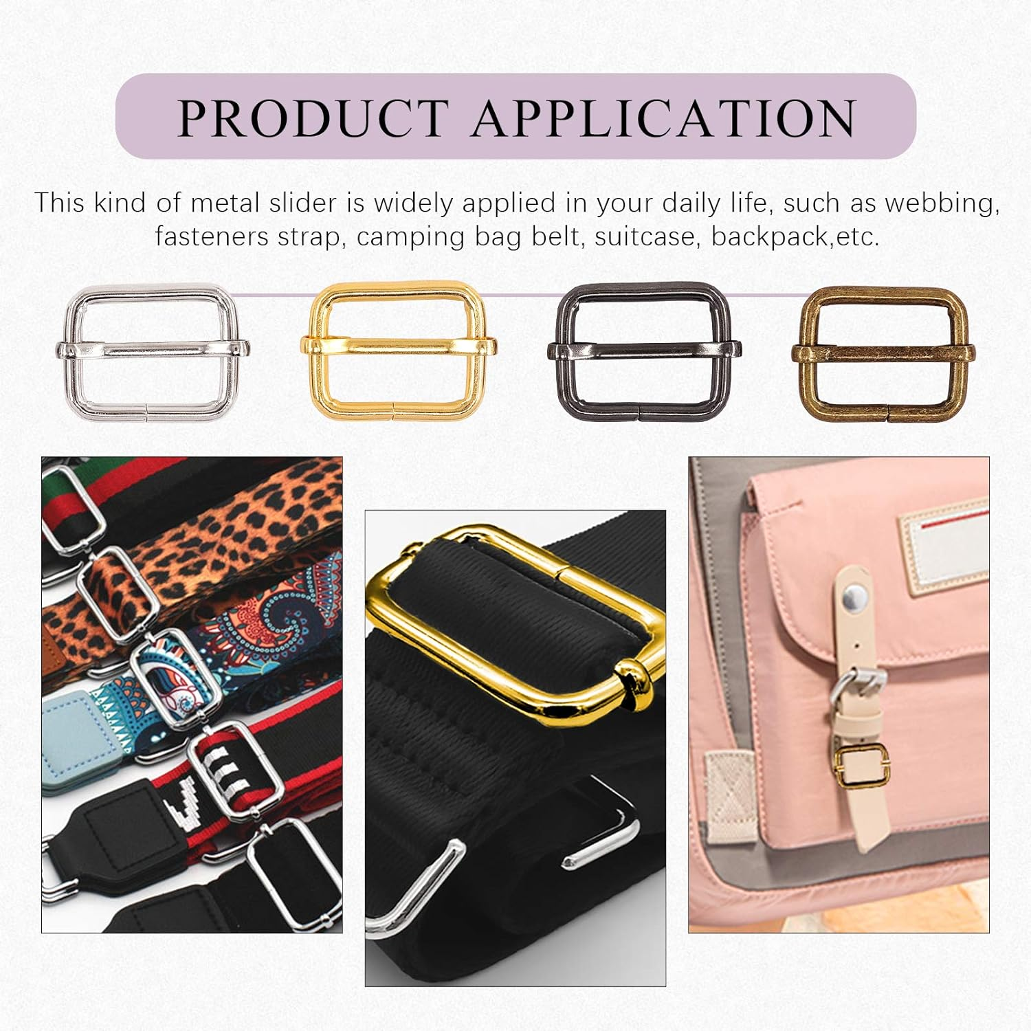 Swpeet 60Pcs Heavy Duty 1 Inch / 25Mm Metal Ring Buckle Webbing Belts image number 5