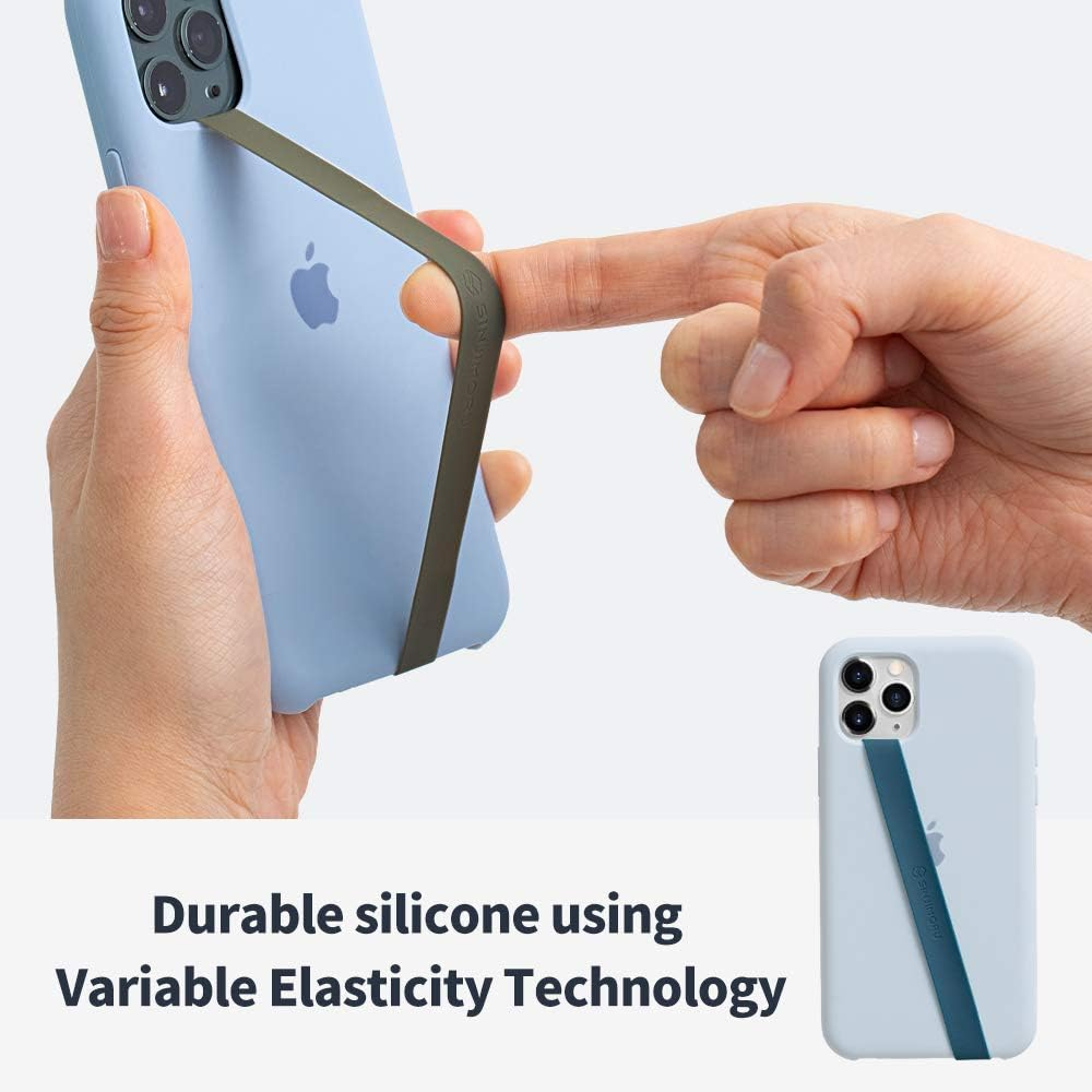 Sinjimoru Silicone Stretching Strap as Phone Grip Holder, Slim Grip Tape for Iphone Case, Secure Phone Strap as Cell Phone Holder. Sinji Loop White image number 4