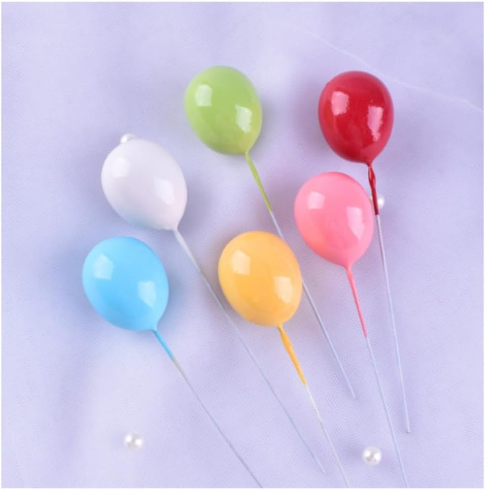36Pcs Balloon Cake Topper Mini Balloons Toppers round Cake Picks Colorful Cluster for Party Birthday Wedding image number 1