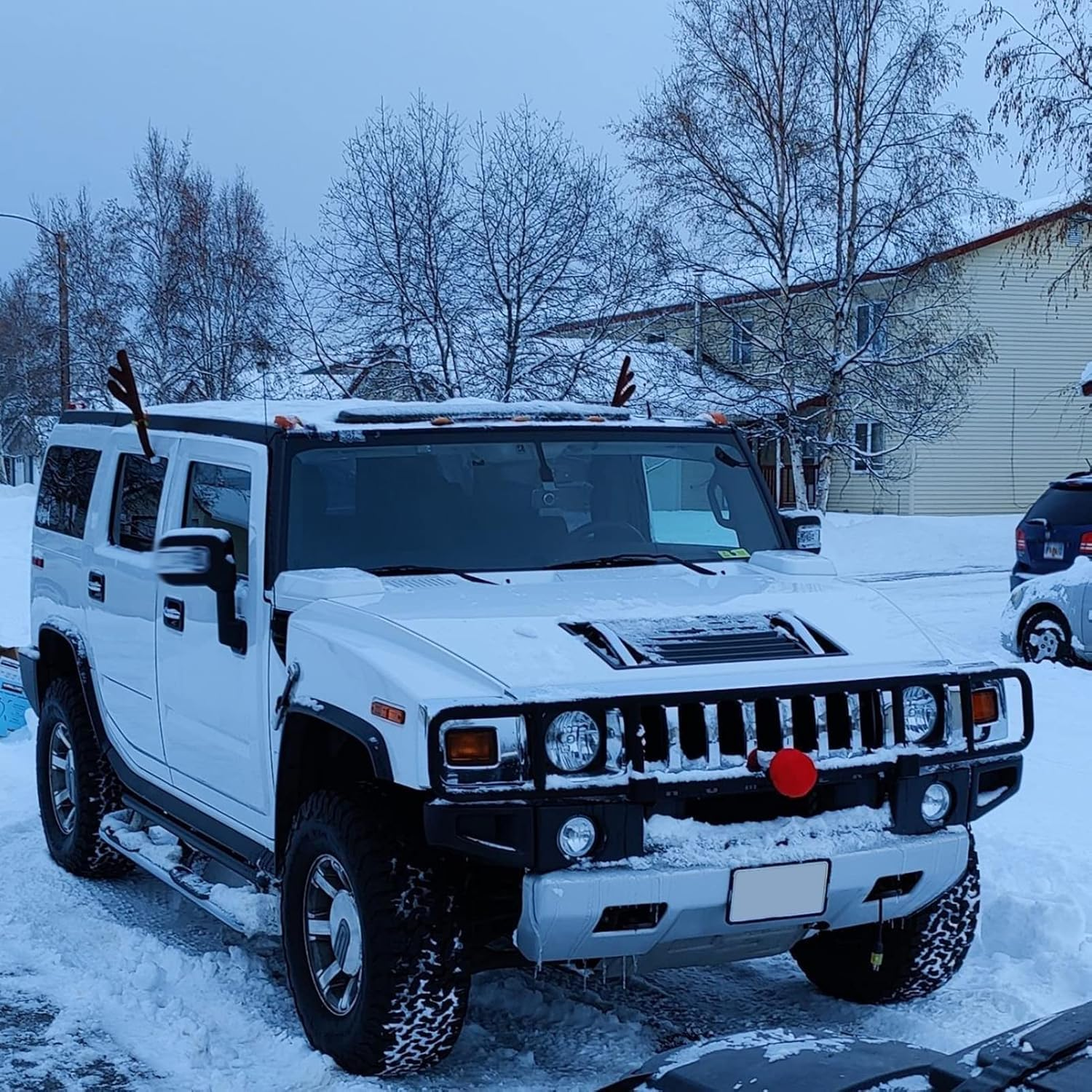 Car Reindeer Decorations with Car Jingle Bell Antlers Antlers, Nose, and Tail for the Trunk image number 5