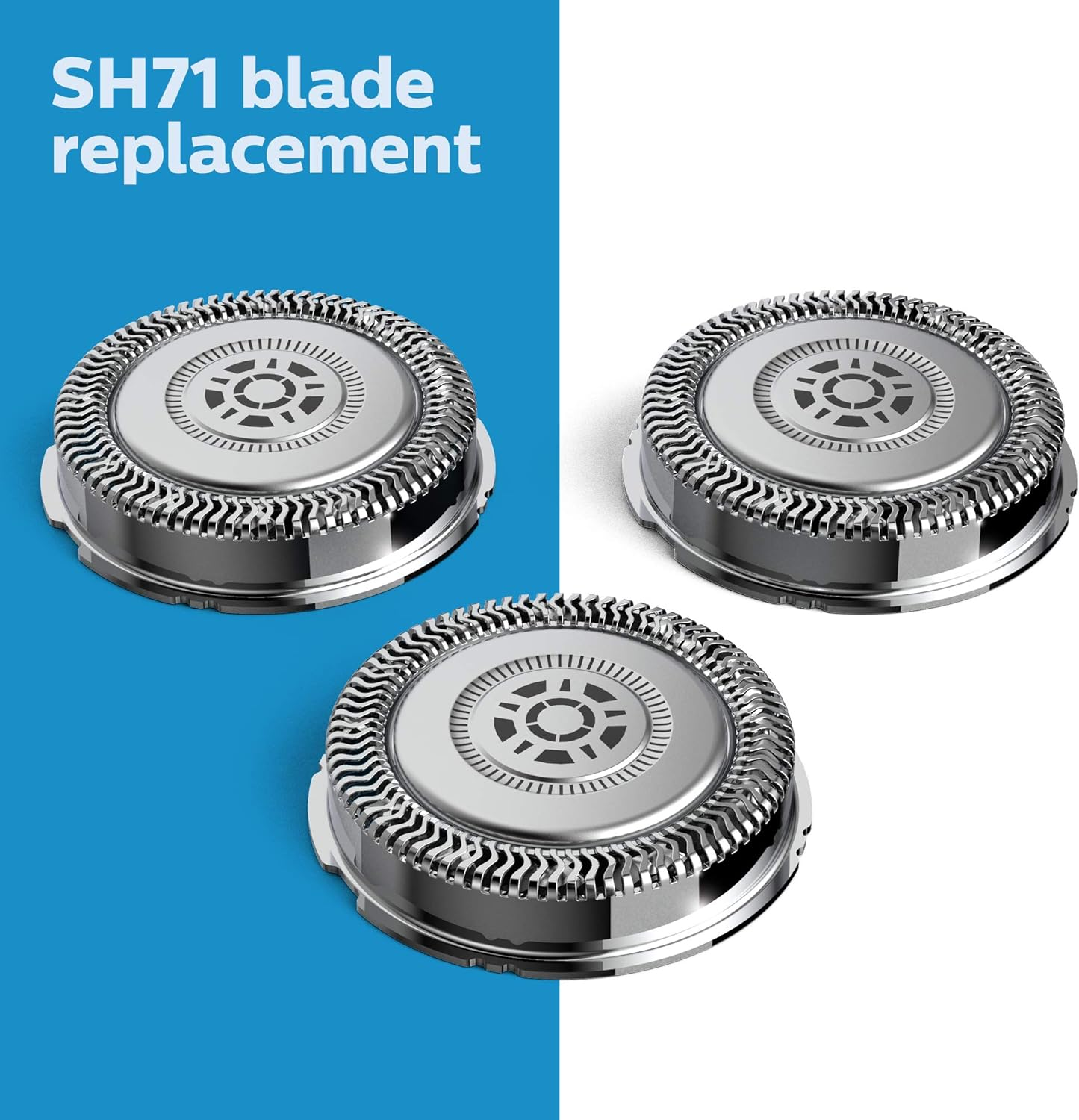 Philips Norelco Genuine SH71/52 Shaving Heads Compatible with Norelco Shaver Series 5000 Angular and 7000, Latest Version for Refreshed RQ12/70, RQ12/60, SH60/70, and SH70/70 image number 1