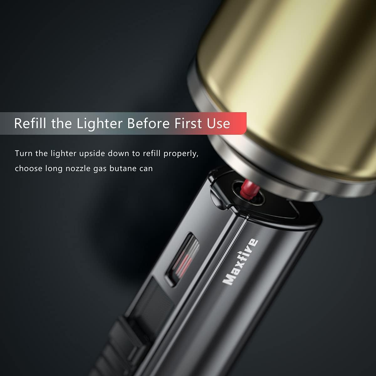 Butane Torch Lighters with Punch Triple Jet Flame Windproof Adjustable Flame Lighter (Sold without Gas) image number 5