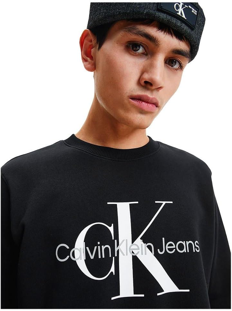 Calvin Klein Jeans Mens Core Monologo Crewneck Sweatshirt, Ck Black image number 4
