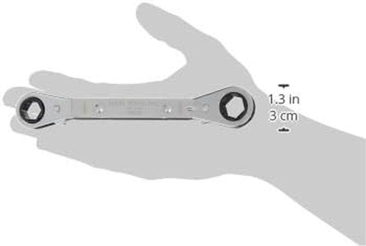 Klein Tools 68238 1/2 by 9/16-Inch Fully Reversible Ratcheting Offset Box Wrench