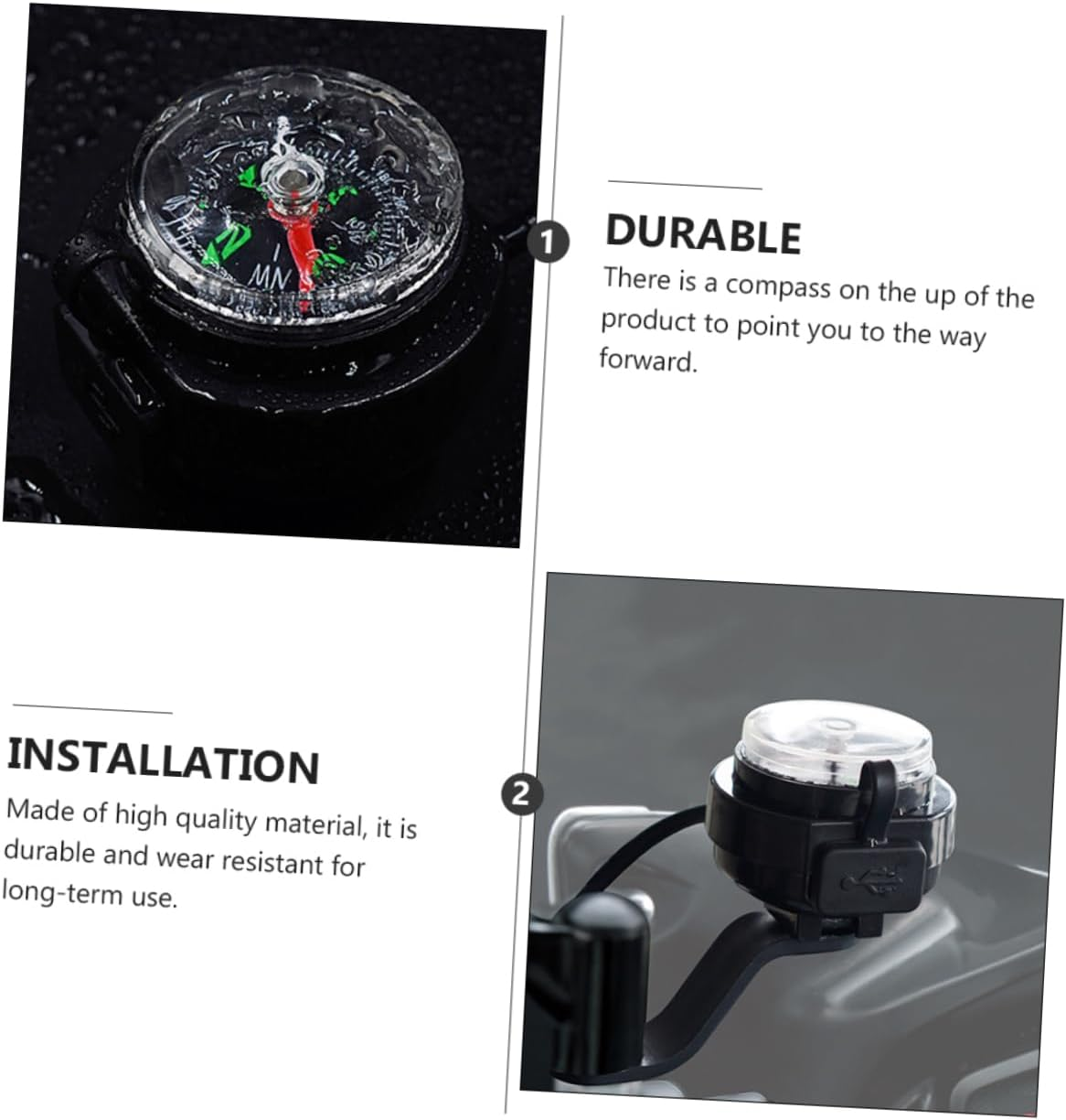 SEWOART Motorbike Phone Charger Compass for USB Fast Charging Compatible Mobile Phones and Motorbike Parts image number 3