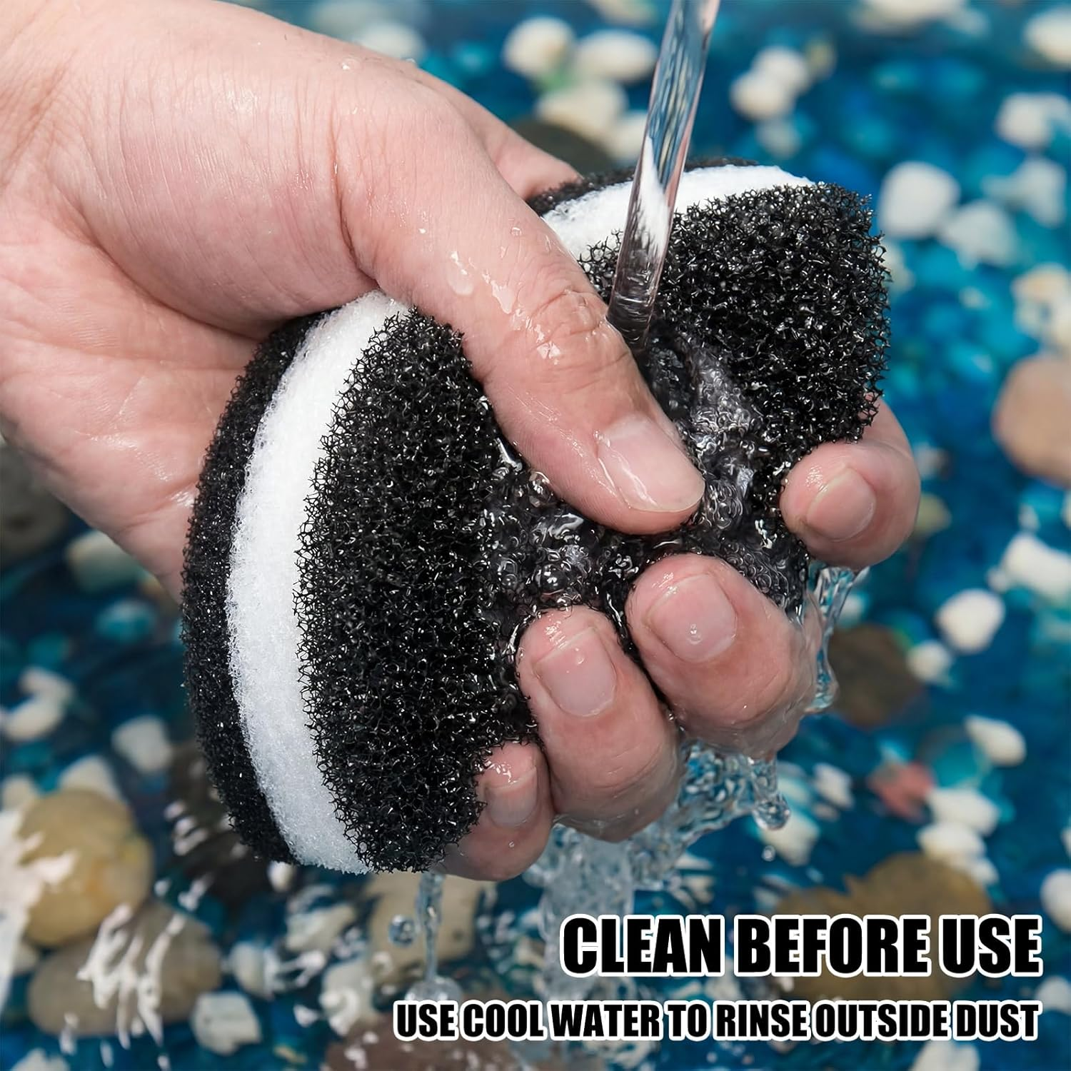 Frienda 12 Pcs Replacement Aquarium Filter Pads for 10-30 Gallon Corner Filter Aquarium Foam Air Driven Media Sponge for Fish Tank Water Filtration, White and Black image number 6