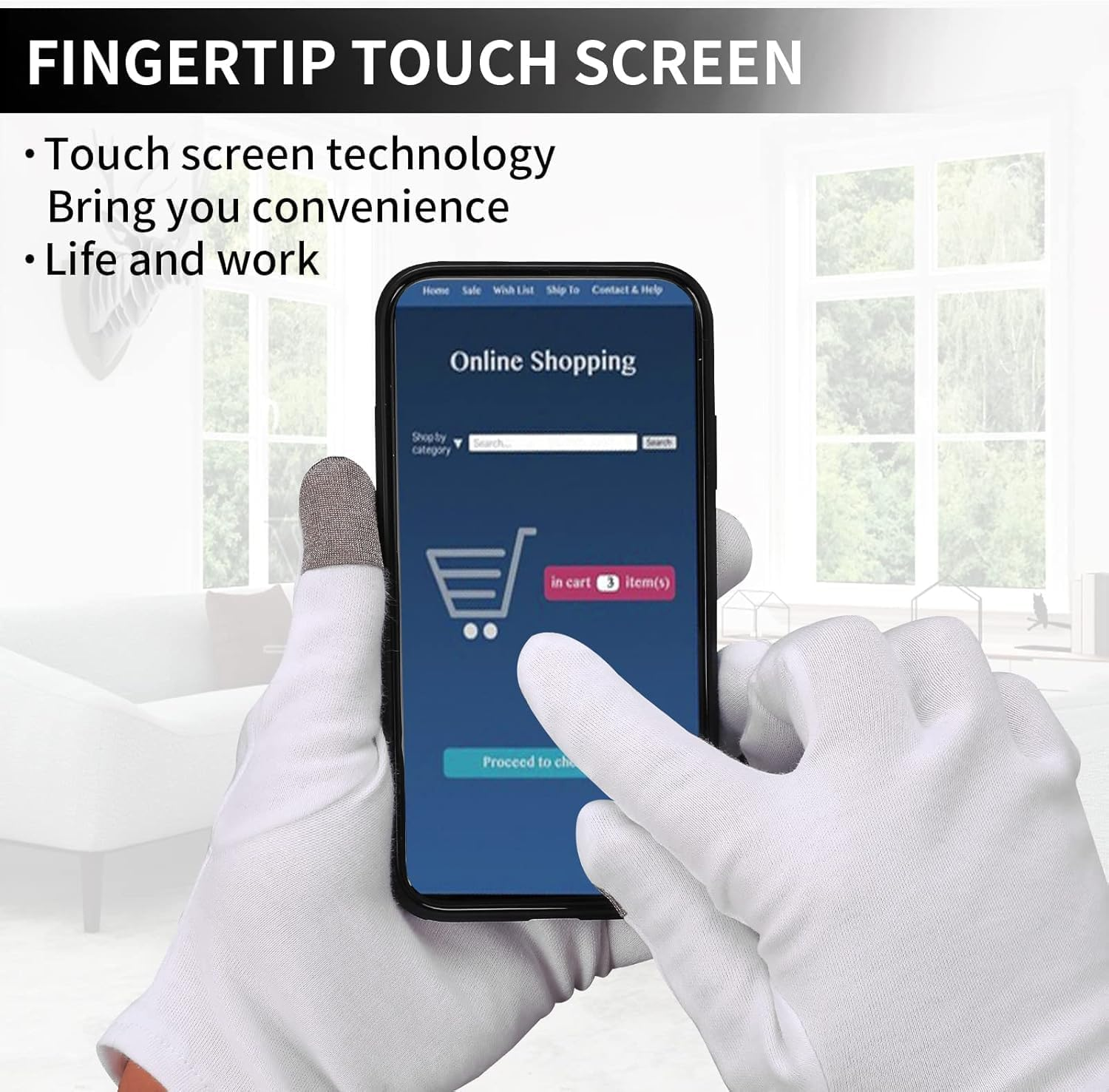 2 Pairs Touch Screen Moisturizing Gloves White Cotton Moisturizing Gloves Overnight Bedtime Heal Eczema Sleeping Lotion Hand Spa Treatment Gloves Repair Rough Cracked Dry Chapped Hands Skin (Style 1, One Size) image number 3