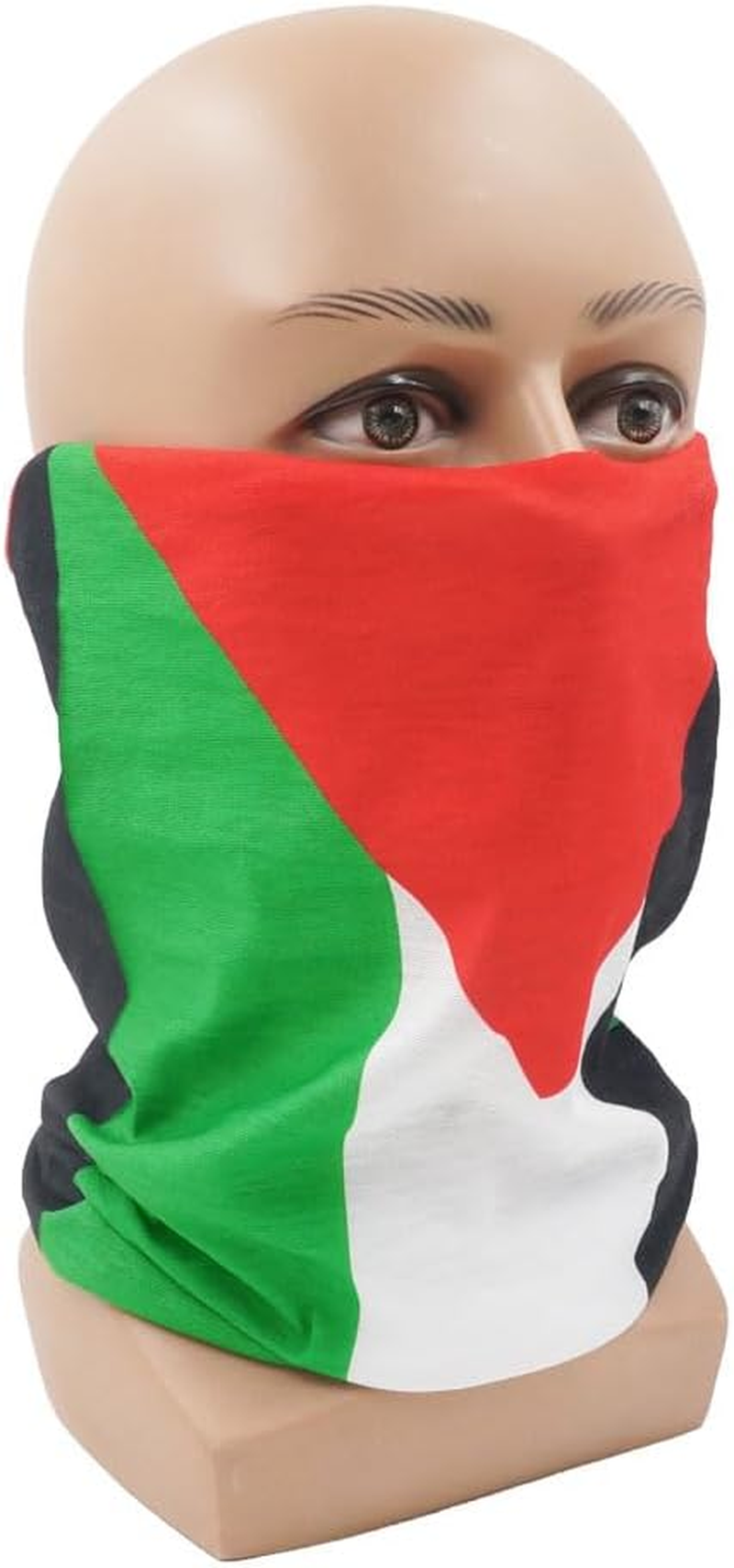 2Pcs Palestine Flag Bandana Scarf Face Mask Cover,Palestine Elastic Multifunctional Headband Gaiter,Neck Gaiter Balaclava Face Mask for Men Women image number 3