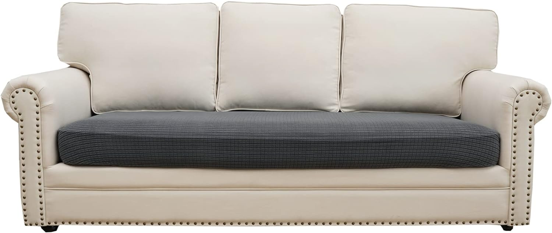 Eismodra Sectional Couch Covers Chaise Cushion Cover for Sofa L Shape Chaise Lounge Magic Stretch 3 Cushion Couch Slipcover for Dogs L Shaped Replacement Protector,Dark Gray X-Large(Only 1 Piece)