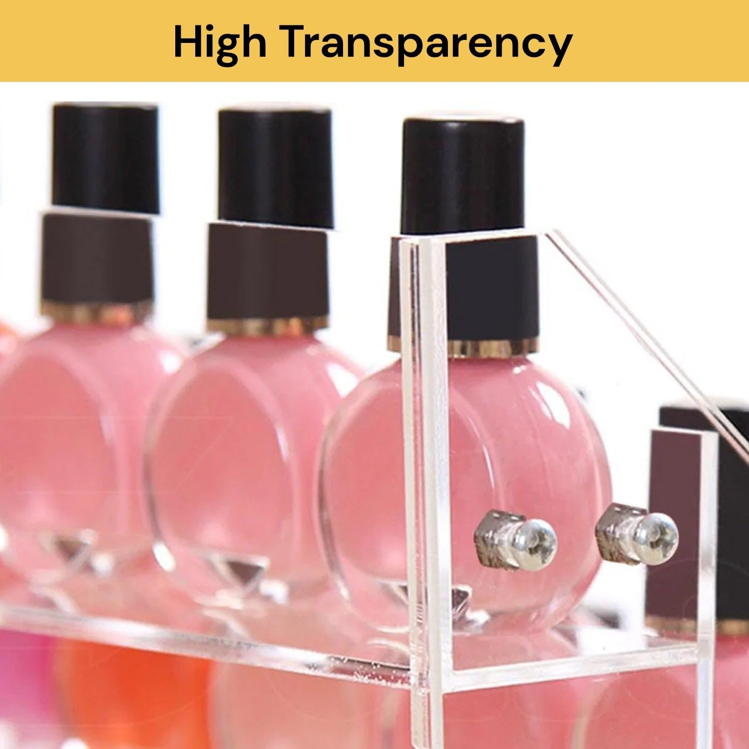 EZONEDEAL Clear Nail Polish Organizers and Storage,4 Layer Multifunctional Ladder Sunglasses Holder and Sunglass Display Rack Tabletop Stand image number 4