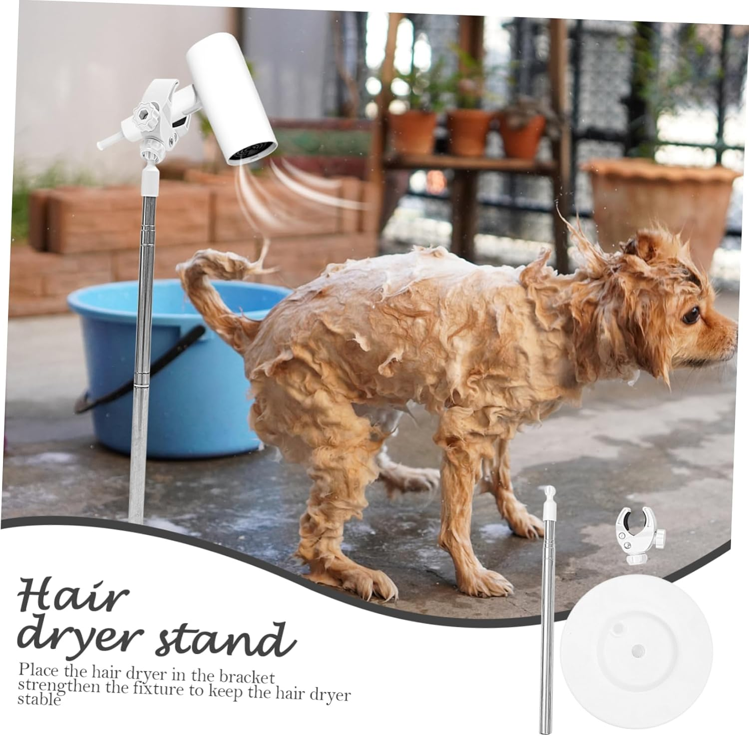 HEALEEP Hair Dryer Holder Stand Extendable Pet Hair Blower Stand Easy Mount Design image number 3