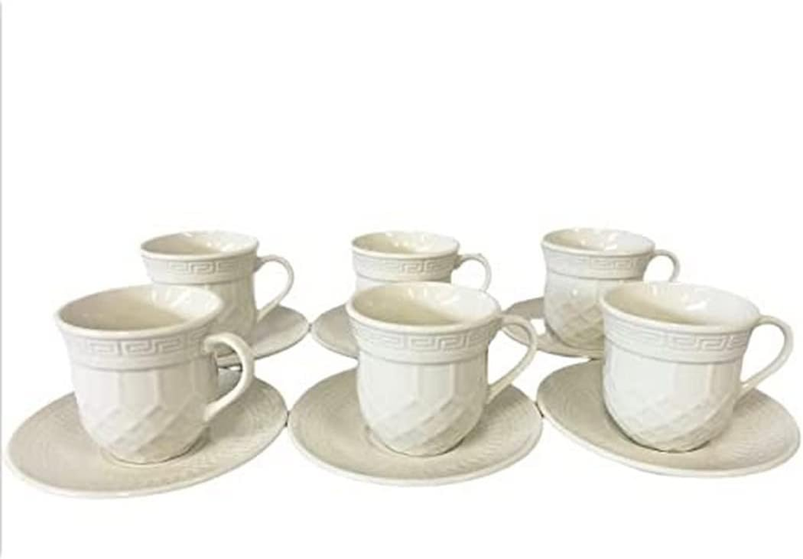 The House of Florence Vintage Alexandria Demitasse Espresso Cups, White, 80 Ml Capacity image number 4