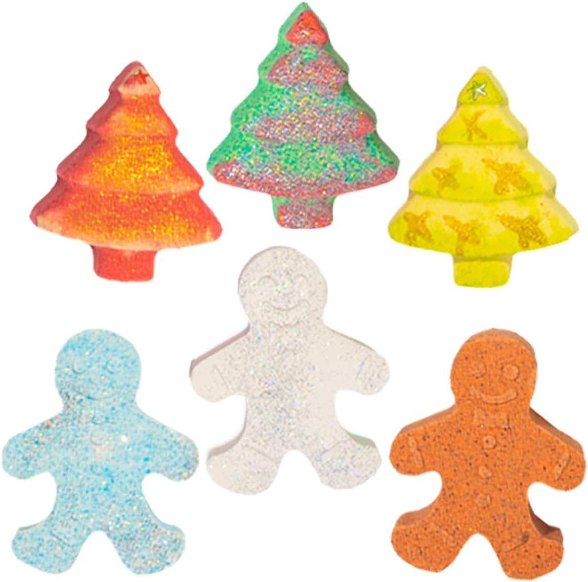 BCOATH 6Pcs Christmas Gingerbread Man Bath Salt Fun Colorful Bathing for Boys and Girls Relaxing Aromatherapy Holidays and Travel image number 4