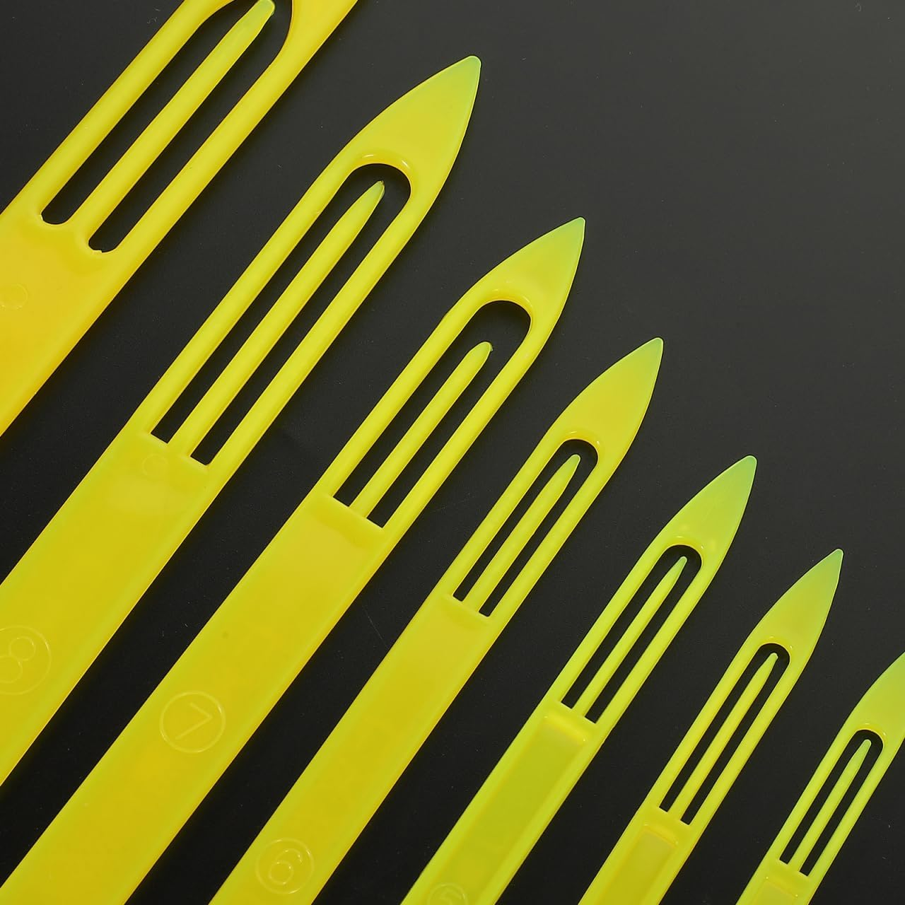 Operitacx Net Shuttle Tool Set - 7Pcs Durable Plastic Fishing Net Repair Shuttles for Mending Nets and Weaving image number 2