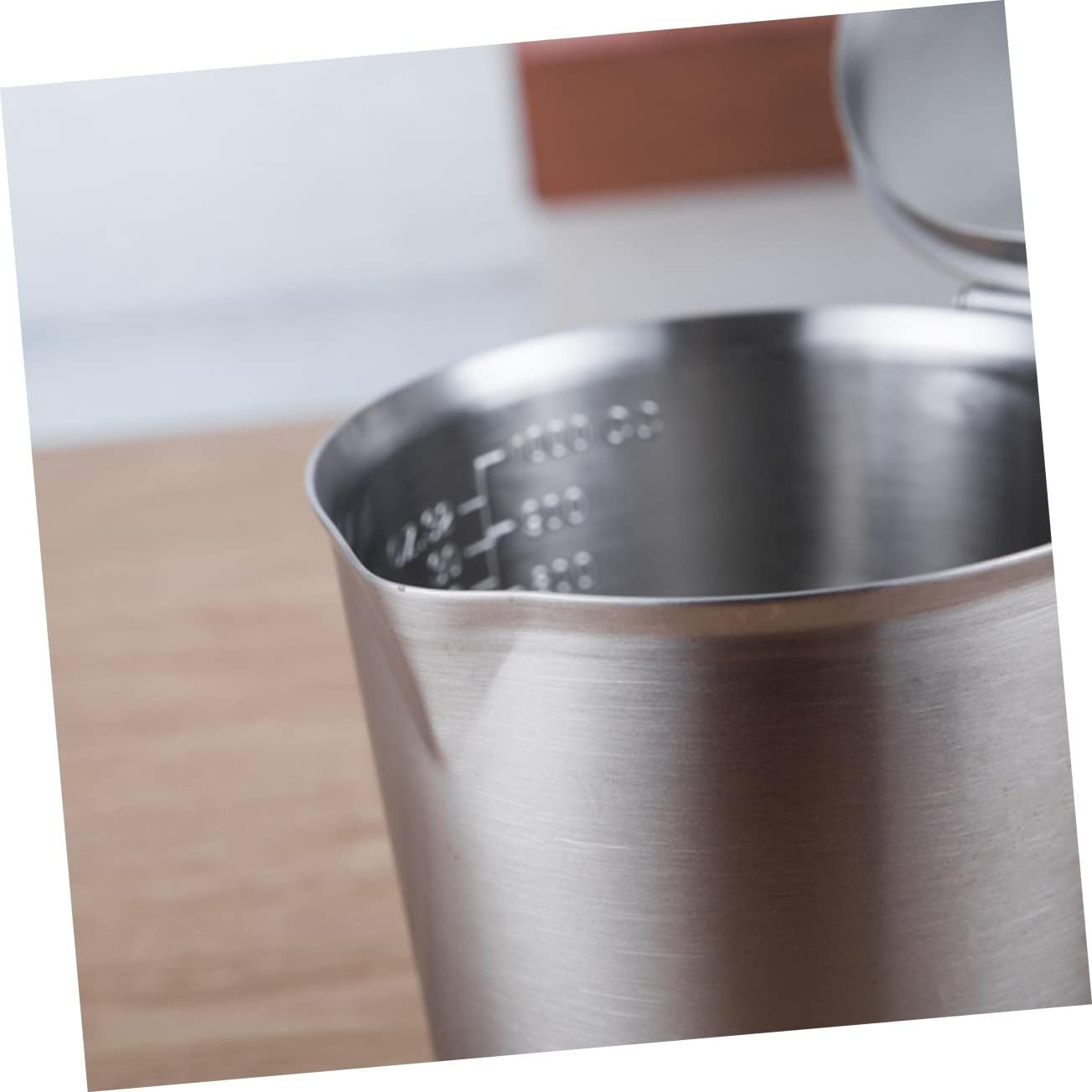 TOPPERFUN Stainless Steel Measuring Cup Lid and Graduations for Latte Art and Coffee Preparation Milk Tea Cup for Espresso and Baking image number 6