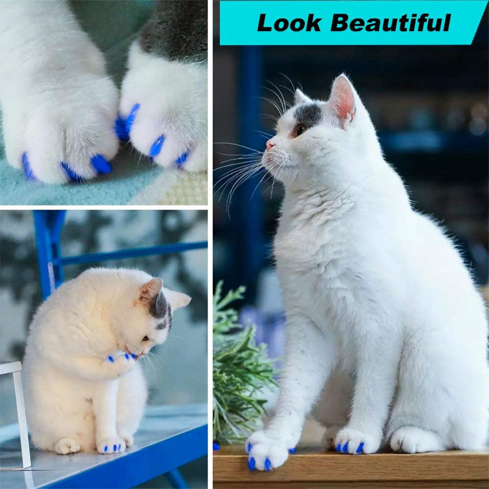 VICTHY 120Pcs Cat Nail Caps, Colorful Pet Cat Soft Claws Nail Covers for Cat Claws with Adhesive and Applicators Medium image number 2