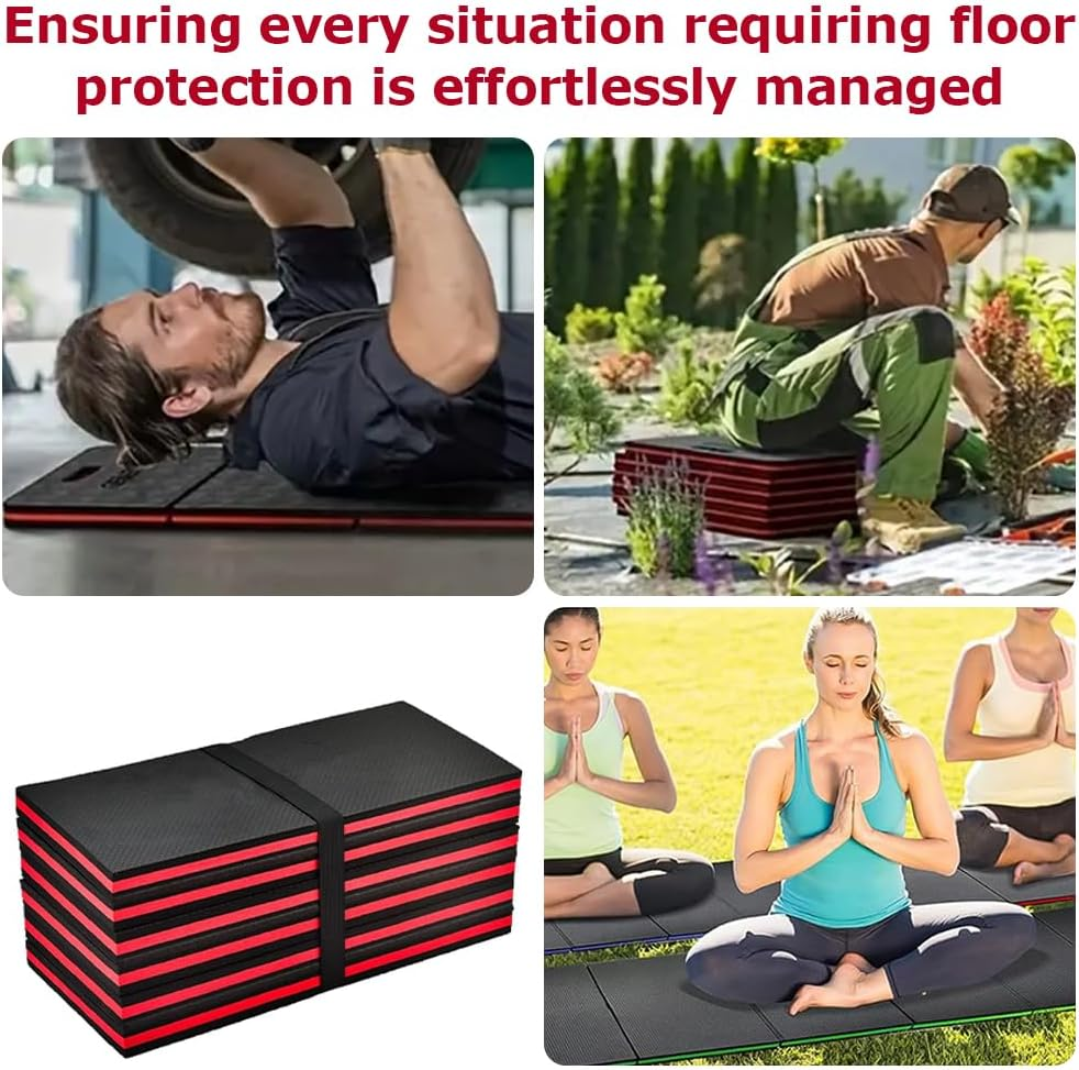 Car Repair Mat,Car Repair Creepers,Mechanic Repair Mat,For Car Repair,Easy to Storage and Use,For Working on the Ground Working,Foldable (Black and Red) image number 2