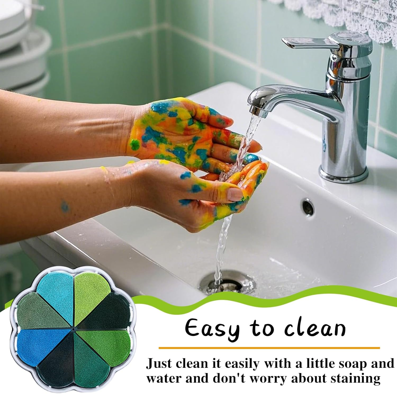 Sgphrzlt 8 Colors Petal Shape Stamp Pads, Removable Washable Craft Ink Pads for Stamping Rubber Stamps, Embossing Finger Print Ink Pads for Card Making DIY Scrapbook Painting Diary (1008)