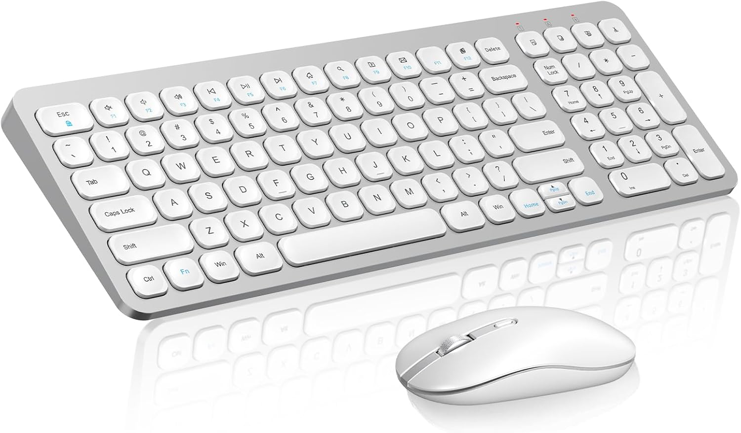Wireless Keyboard Mouse Combo, Cimetech Compact Full Size Wireless Keyboard and Mouse Set Less Noise Keys 2.4G Ultra-Thin Sleek Design for Windows, Computer, PC, Notebook, Laptop