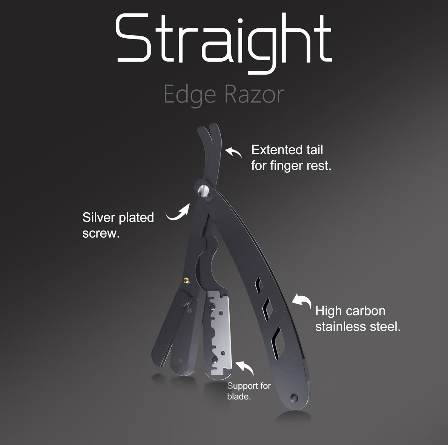 Sashion Professional Straight Razors for Men - Barber Straight Edge Razor with 40 Blades,Barber Grade Shavette with Stainless Steel Cut Razor,Stainless Steel Barbero Shaver,Gifts for Men'S image number 6