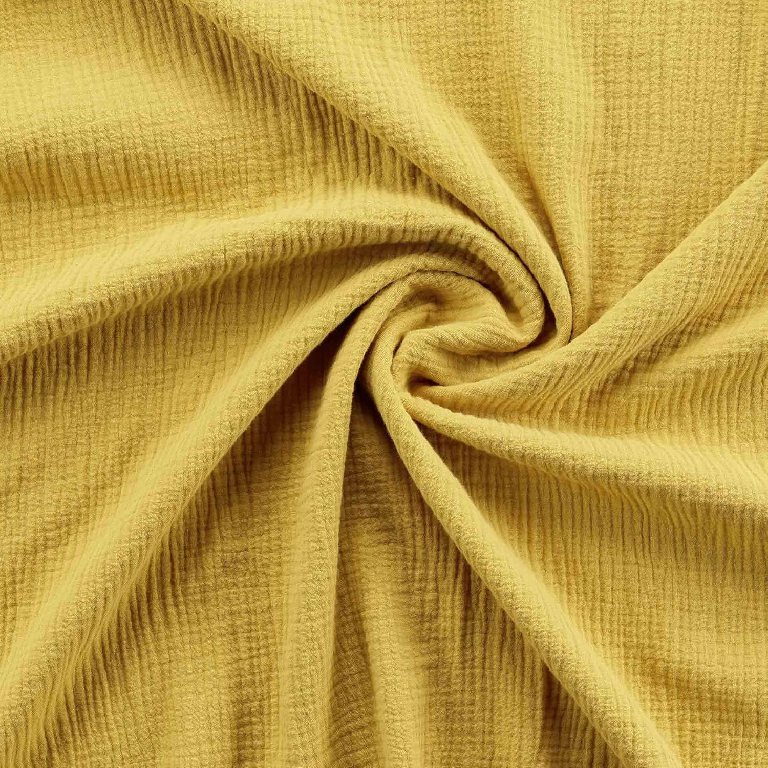 Douceur D'Int&eacute;rieur, 3-Piece Bedding Set 260 X 240 Cm Double Gauze Cotton Angelia Yellow, 100% Cotton image number 1