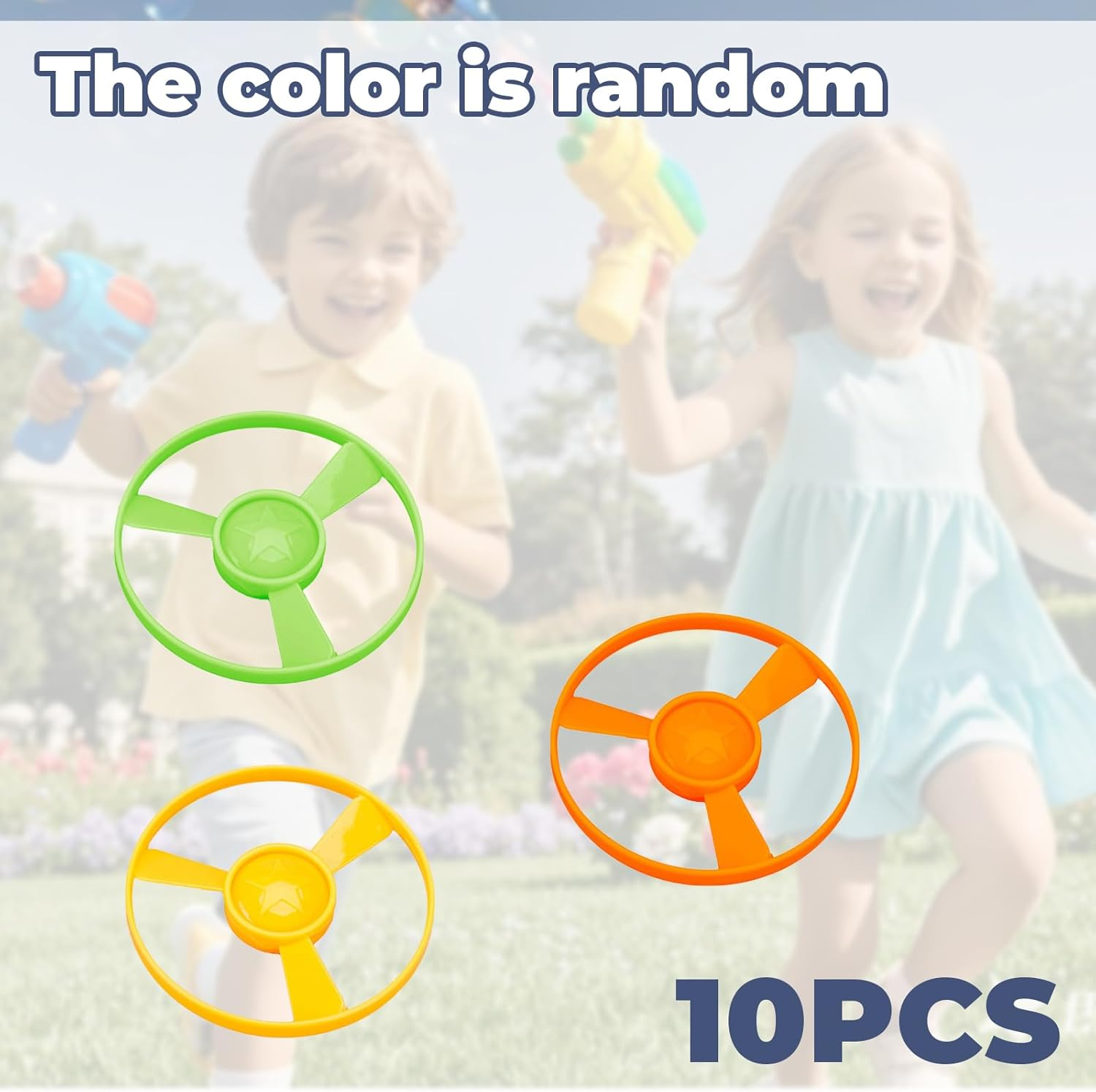 WVRLY 10 Colourful Flying Discs Cat Fetch Cat Chasing Funny Toys for Interaction, Exercise, Training, Hunting, Chasing (Only 10 Propellers Included) image number 3