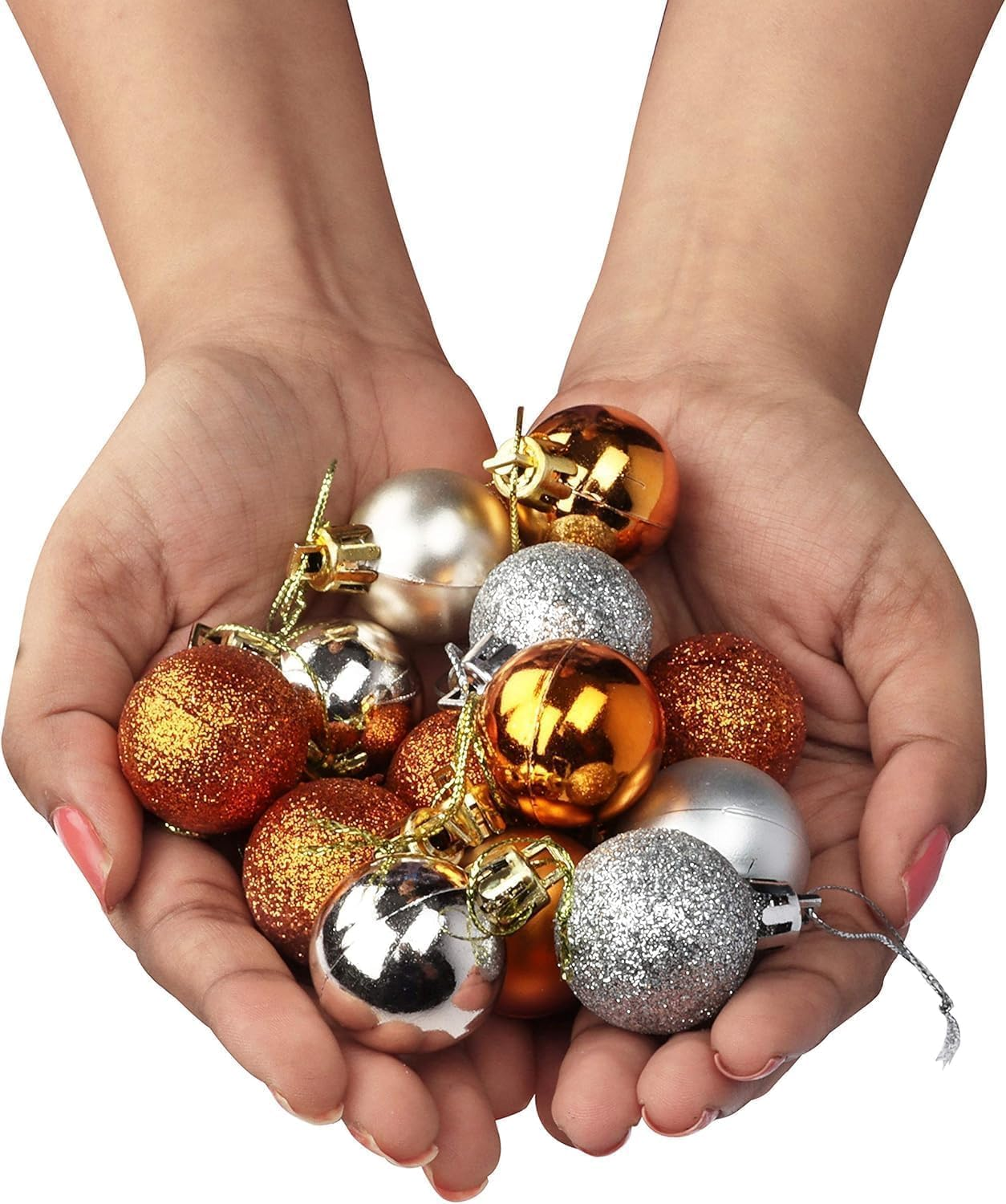 Christmas Baubles, H HOME-MART 36Pcs 4CM/1.57IN Small Xmas Tree Christmas Decorations, Shatterproof Christmas Balls Ornaments, Christmas Tree Decorations Ornaments - Champagne Gold image number 6