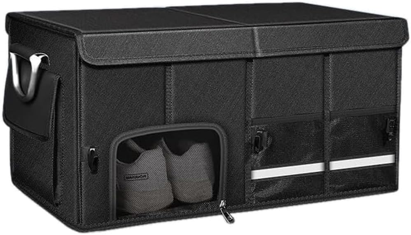 Car Trunk Organizer,Car Boot Organiser,Collapsible Trunk Organizer,Sturdy Trunk Storage Box,For Car Accessories, Tools, Sundries, Space Saving,With Reflective Strips,60X35X30Cm image number 4