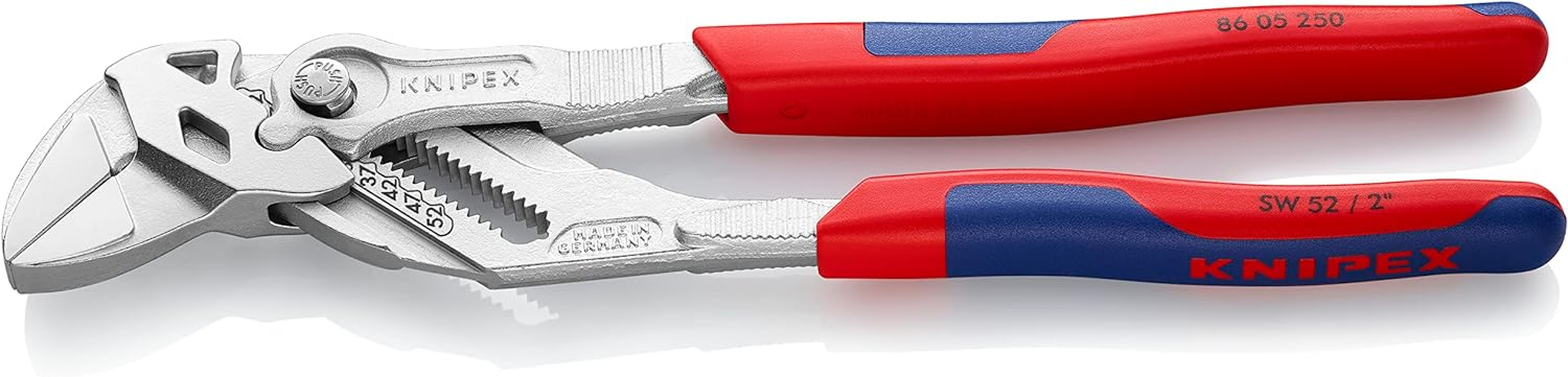 Knipex 86 05 250 SB Chrome Plated Plier Wrench with Multi-Component Gripping, 250 Mm Length image number 6