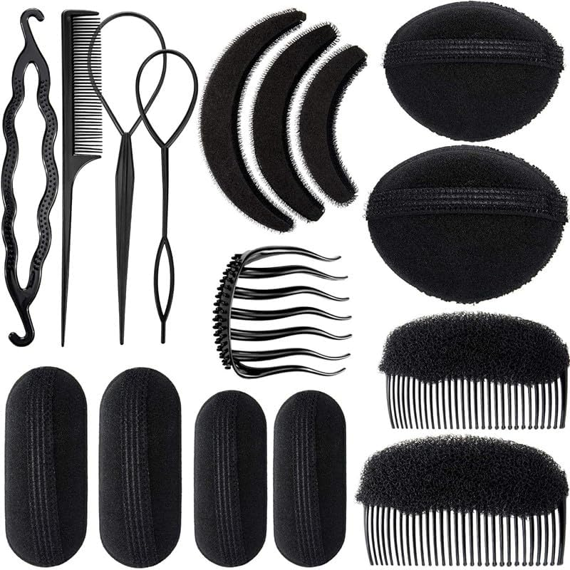 Hair Bump Sponge Volume Bases Set, 16Pcs Sponge Volume Hair Bases Set Bump It up Inserts Hair Styling Tools for Women or Girls image number 1