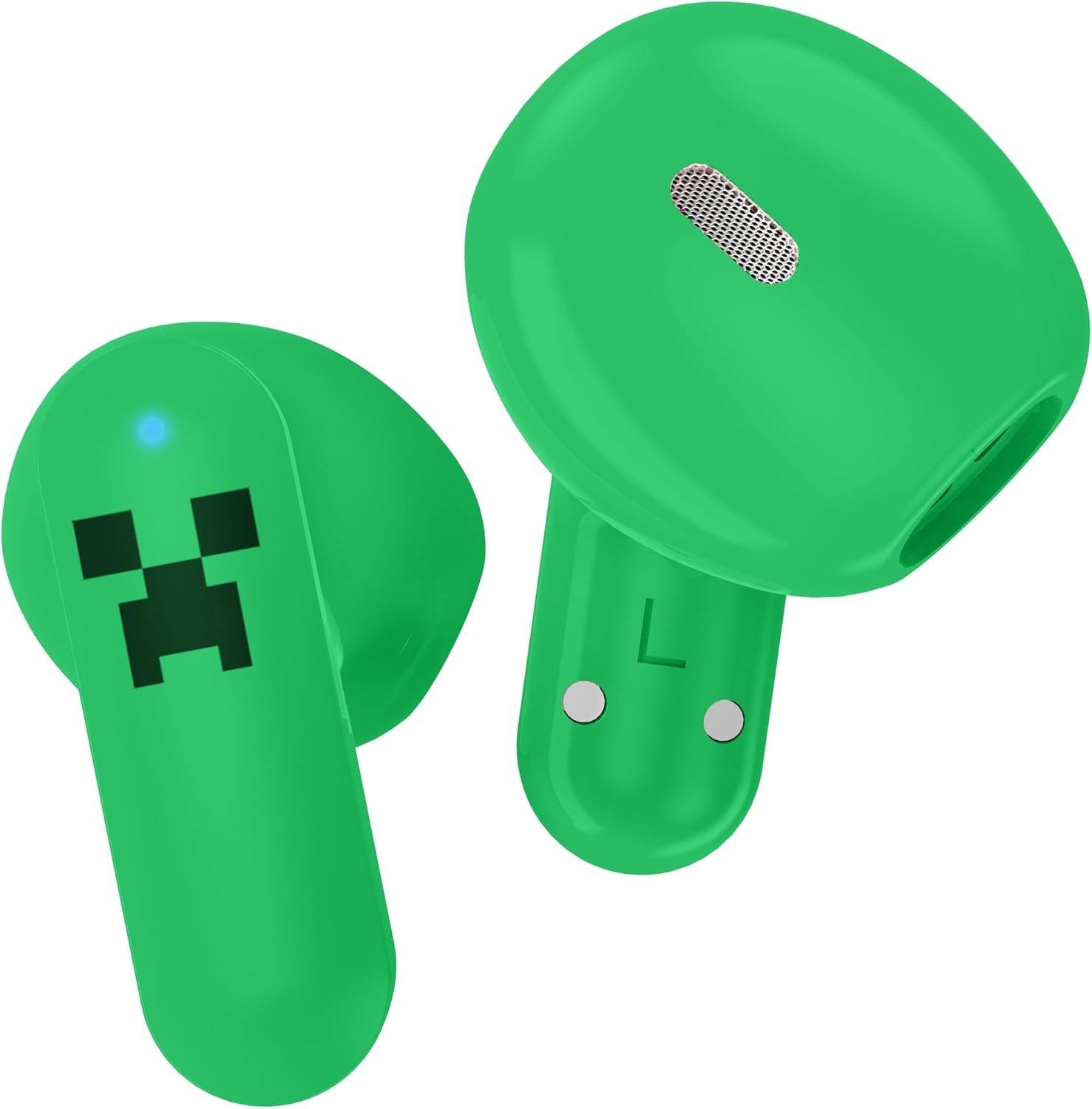 OTL Technologies MC1316 Minecraft Creeper Slide TWS Earphones with LED Light up Charging Case - Green image number 6