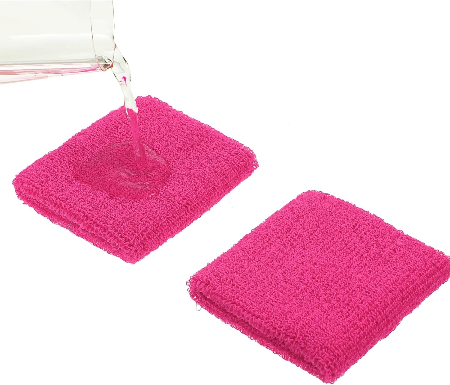 Sweatbands Set, Paris Sports Competitions Supplies Include Sports Headband and Wristbands Sweatbands Colorful Cotton Sweatband Set for Men Women - Rose Red, Fluorescent Yellow, Sky Blue, Light Yellow image number 2