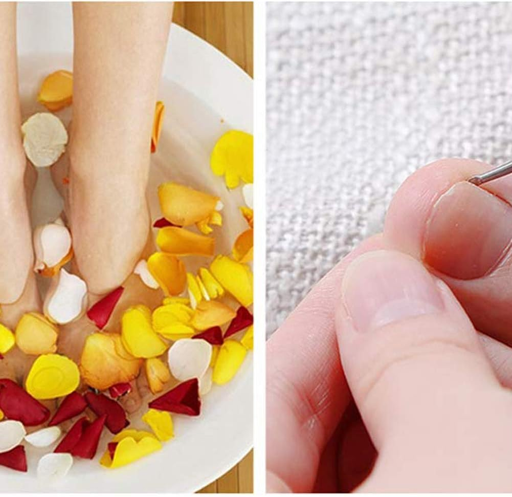 2Pcs Stainless Steel Nail Groove Dirt Pick Double Head Toenail Remover Pusher File Cuticle Pedicure with Non Slip Hand Toenail Pick Tool Accessories image number 3