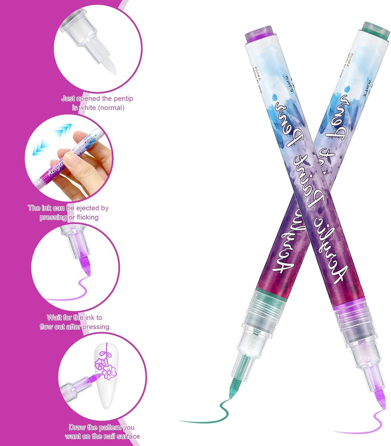 12 Colours Nail Art Pen 3D Nail Art Pen Set, Beauty, Jewellery, Manicure Tools, Graffiti Dotting Pen, Drawing, Painting, Liner, Nail Art Pen DIY Line Nail Art Graffiti image number 1