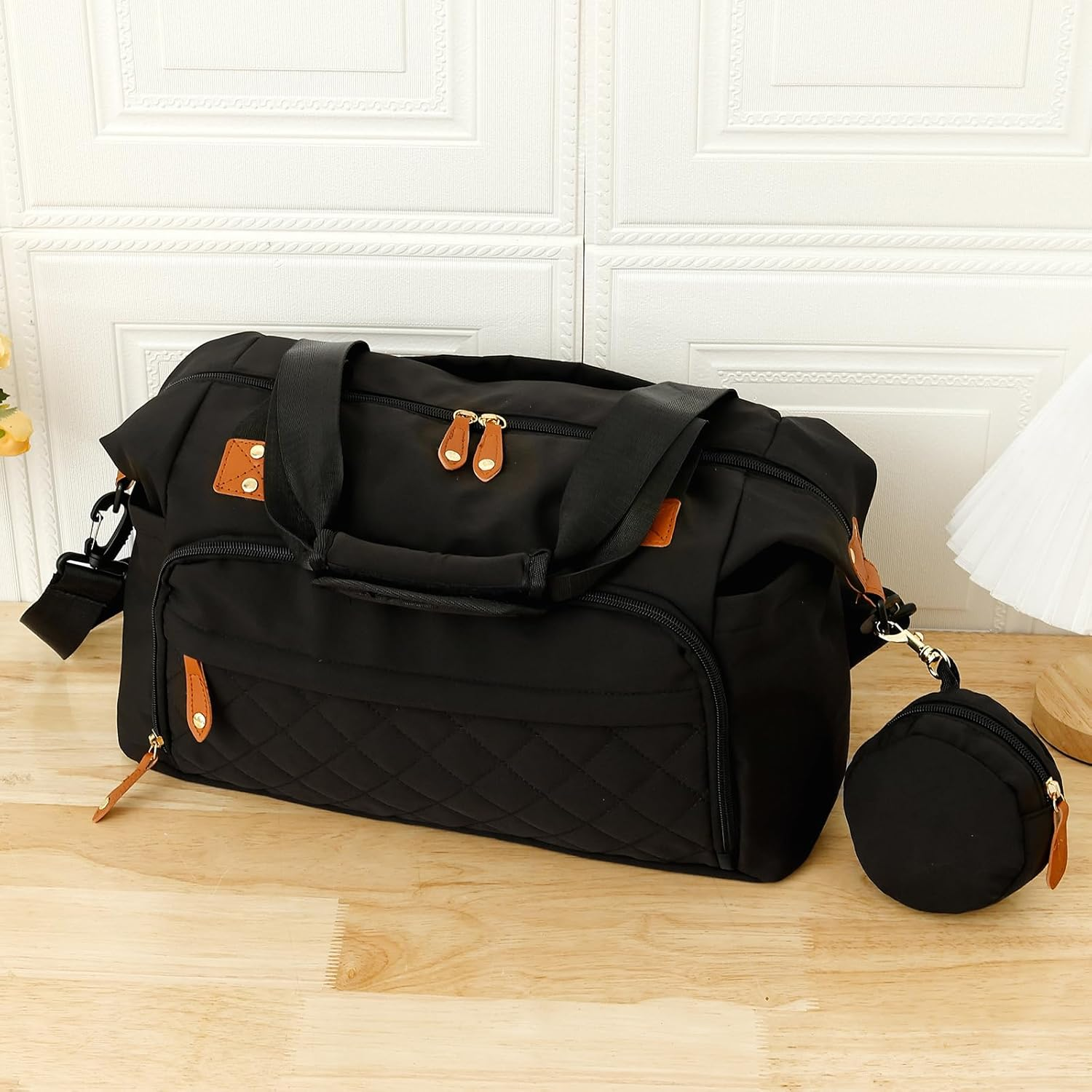 Oxford Cloth Baby Changing Bag, Large Capacity Nappy Tote Bag with Removable Shoulder Strap Easy Access Diaper Handbag, Nappy Changing Pockets, Multi-Functional Baby Bags for Camping image number 5