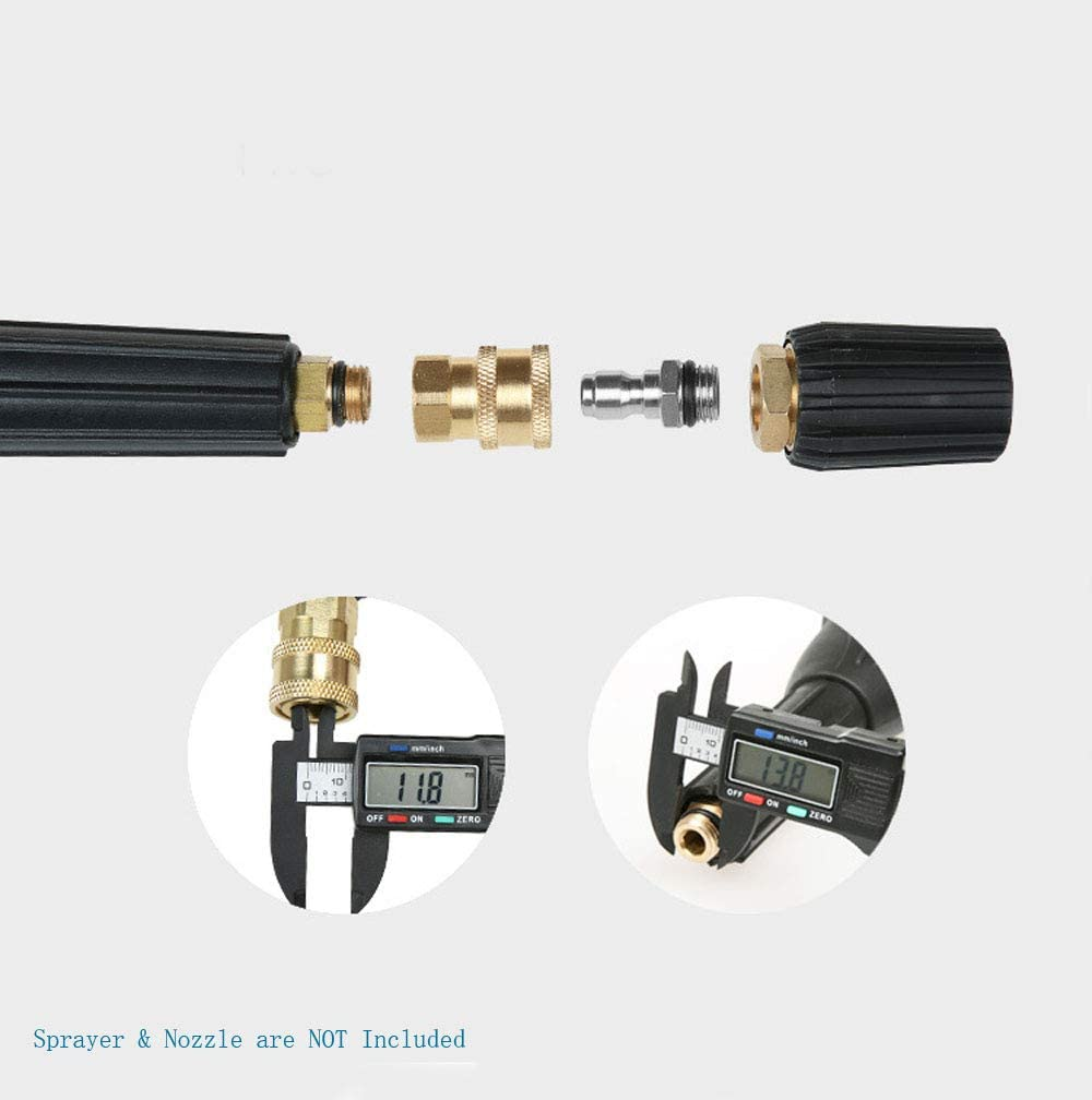 NUZAMAS High Pressure Washer Sprayer Nozzle Connectors, M14 Thread, 1/4 Quick Quick Connector, Hose Pipe Connecting Parts, Snow Foam Bottle Connectors image number 3
