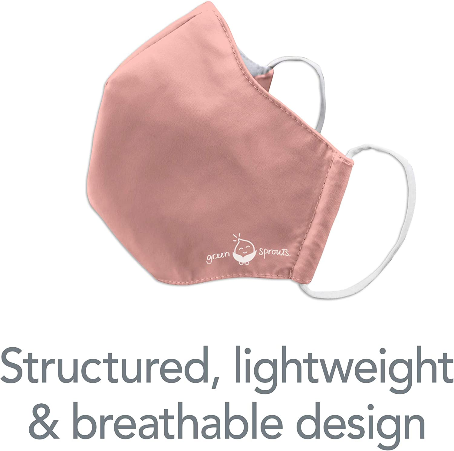 Green Sprouts Reusable Face Mask for Youth/Adult-Aqua, Aqua, Small image number 4