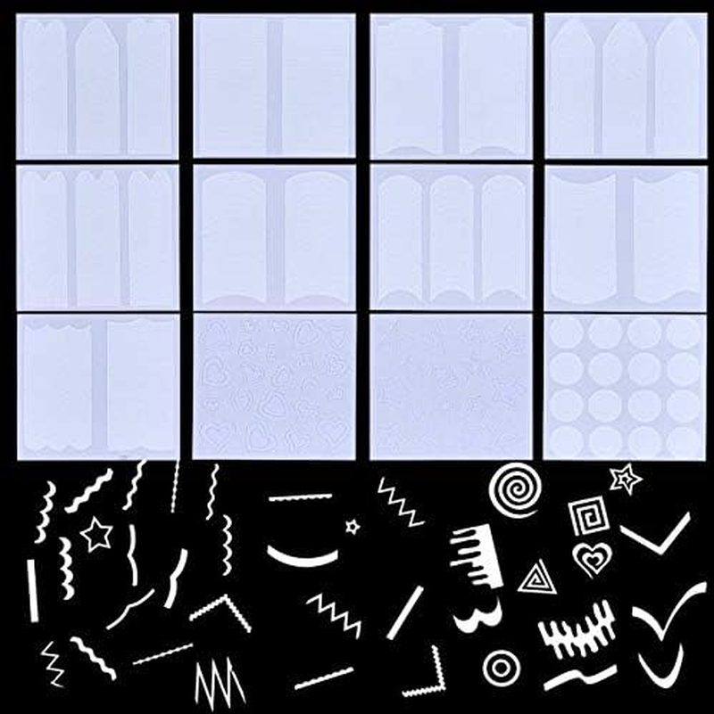 144 Pieces French Nail Stickers Nail Manicure Stickers French Tip Guides Self-Adhesive White Manicure Art Nail Stickers Tips Half Moon Shape Vinyl Art Decorations image number 3